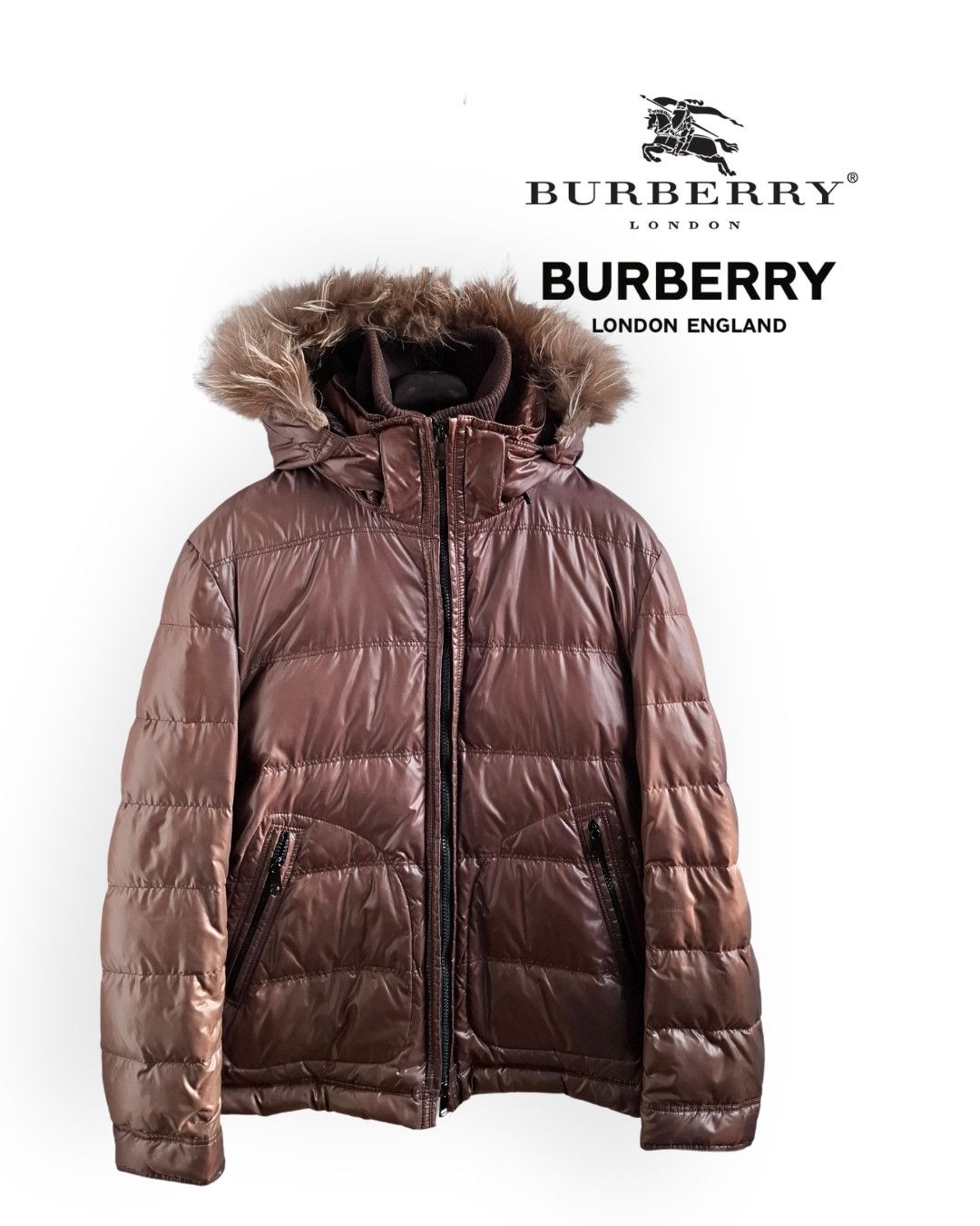Burberry NEW CONDITION Burberry black label 00s fur puffer jacket