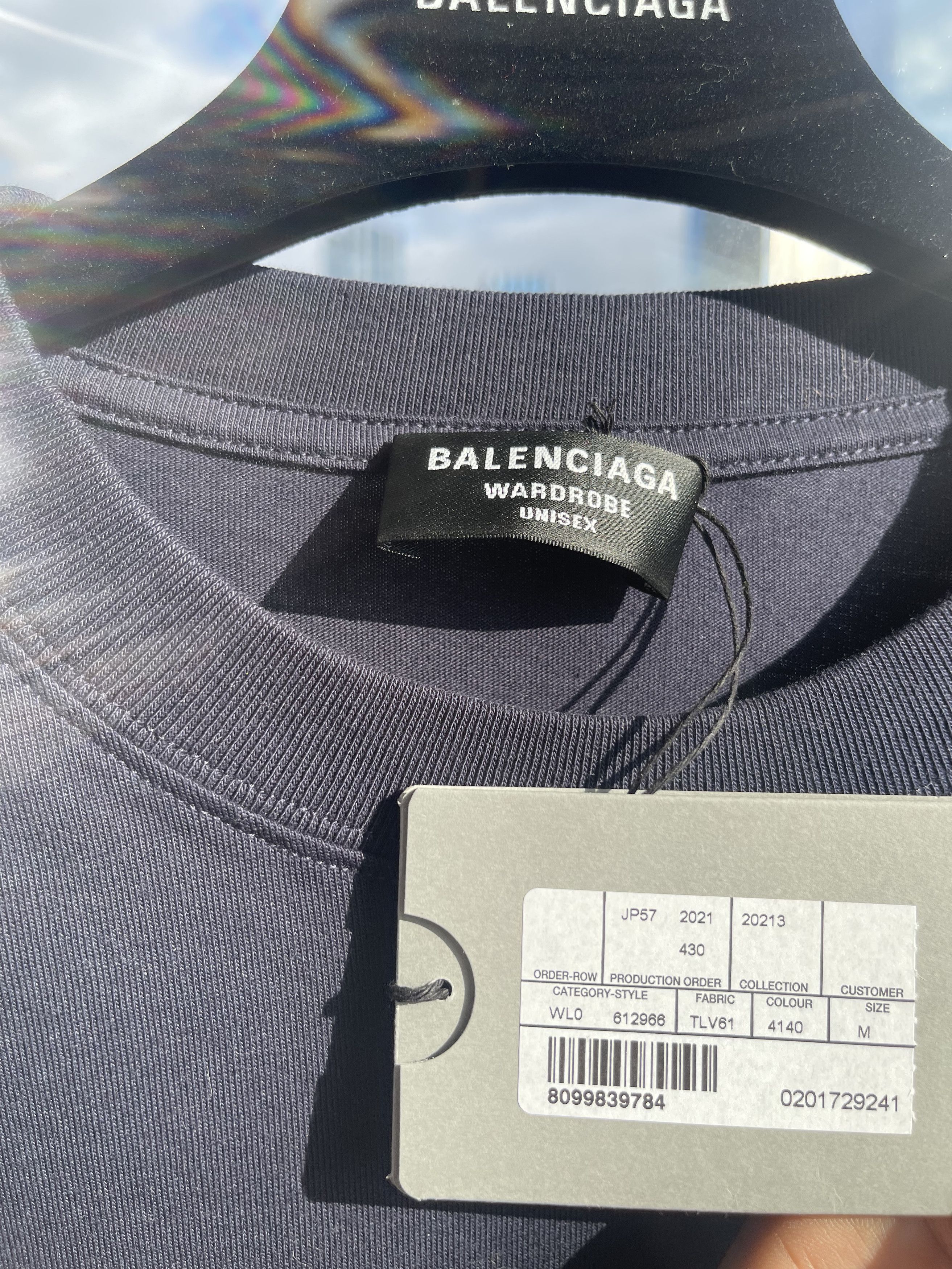Balenciaga (BNWT*)Balenciaga 21fw Boxy navy Blue t shirt Size US M / EU 48-50 / 2 - 3 Thumbnail