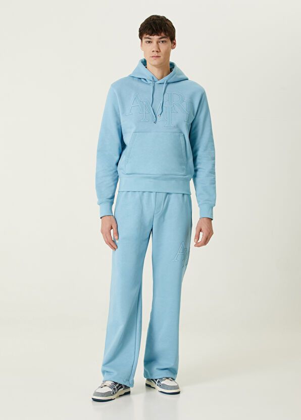 Amiri o1y0525 Logo Hoodie in Sky Blue Size US XL / EU 56 / 4 - 5 Thumbnail