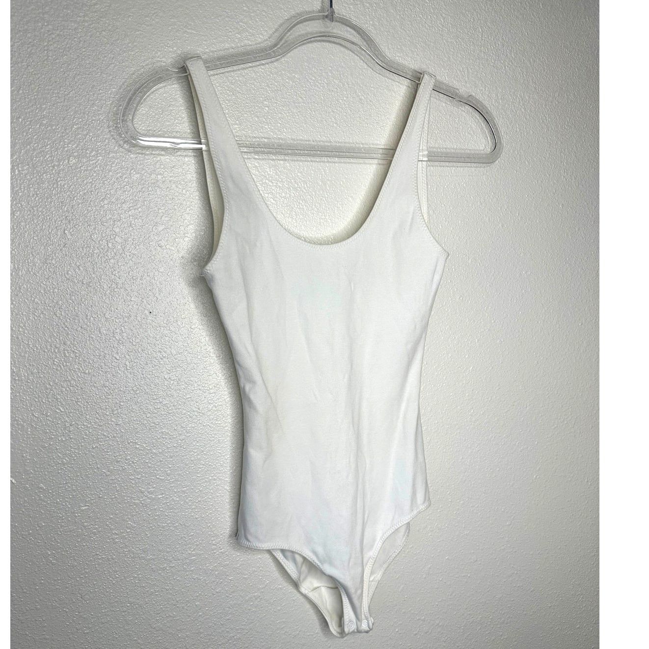 Other Wilfred Free White UNeck Bodysuit XS Minimalist Thin Stretch Size XS / US 0-2 / IT 36-38 - 1 Thumbnail