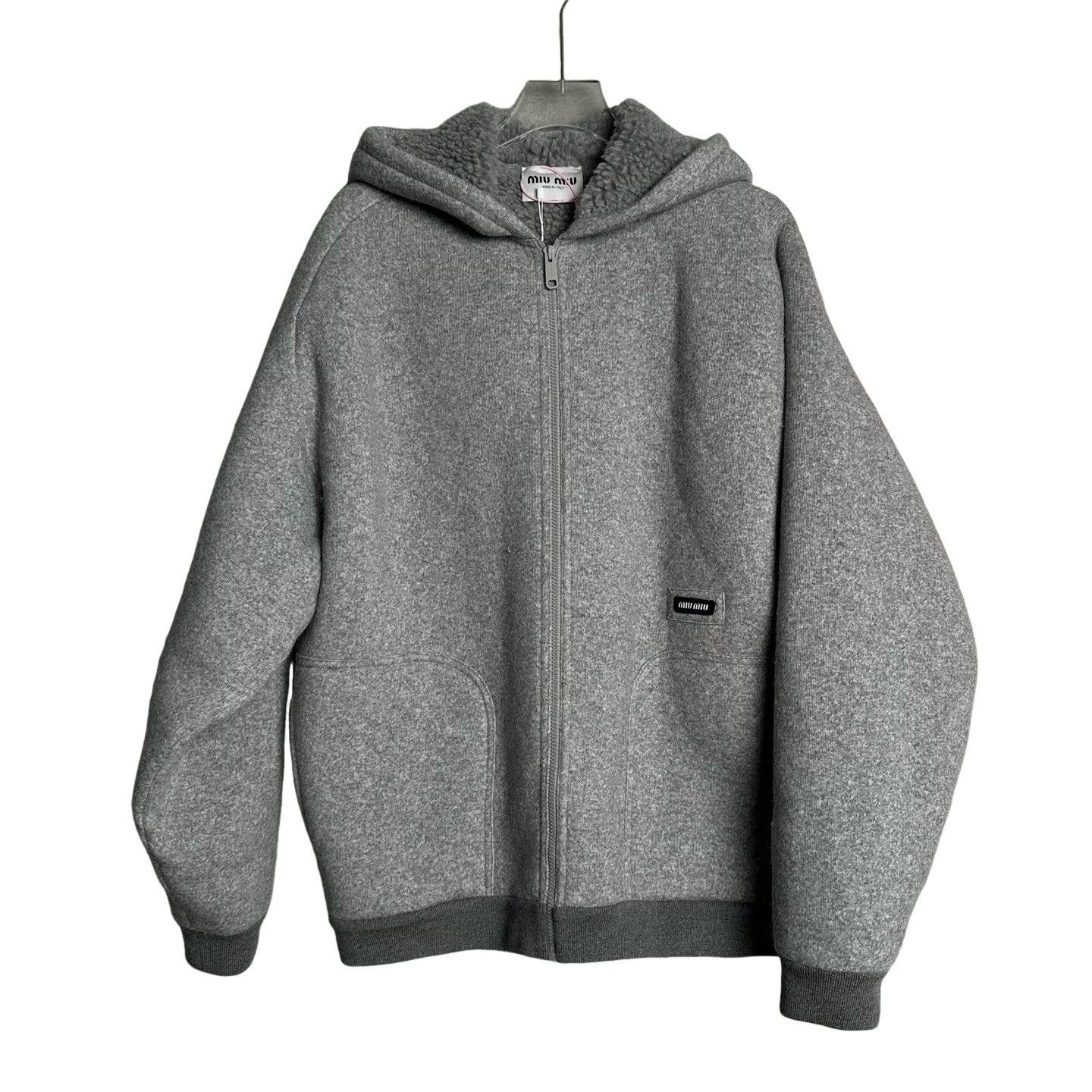 Miu Miu Miu Miu Sherpa Fleece Lined Wool Hooded Jacket 42 Size M / US 6-8 / IT 42-44 - 1 Thumbnail
