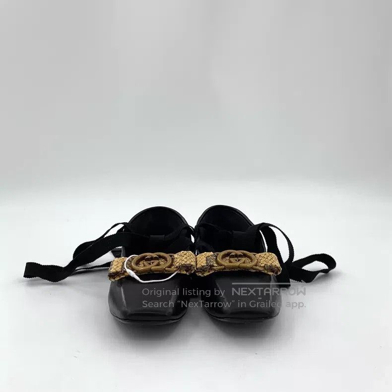 Gucci Gucci Black leather double G logo one-pedal casual flat sh Size US 6.5 / IT 36.5 - 3 Thumbnail