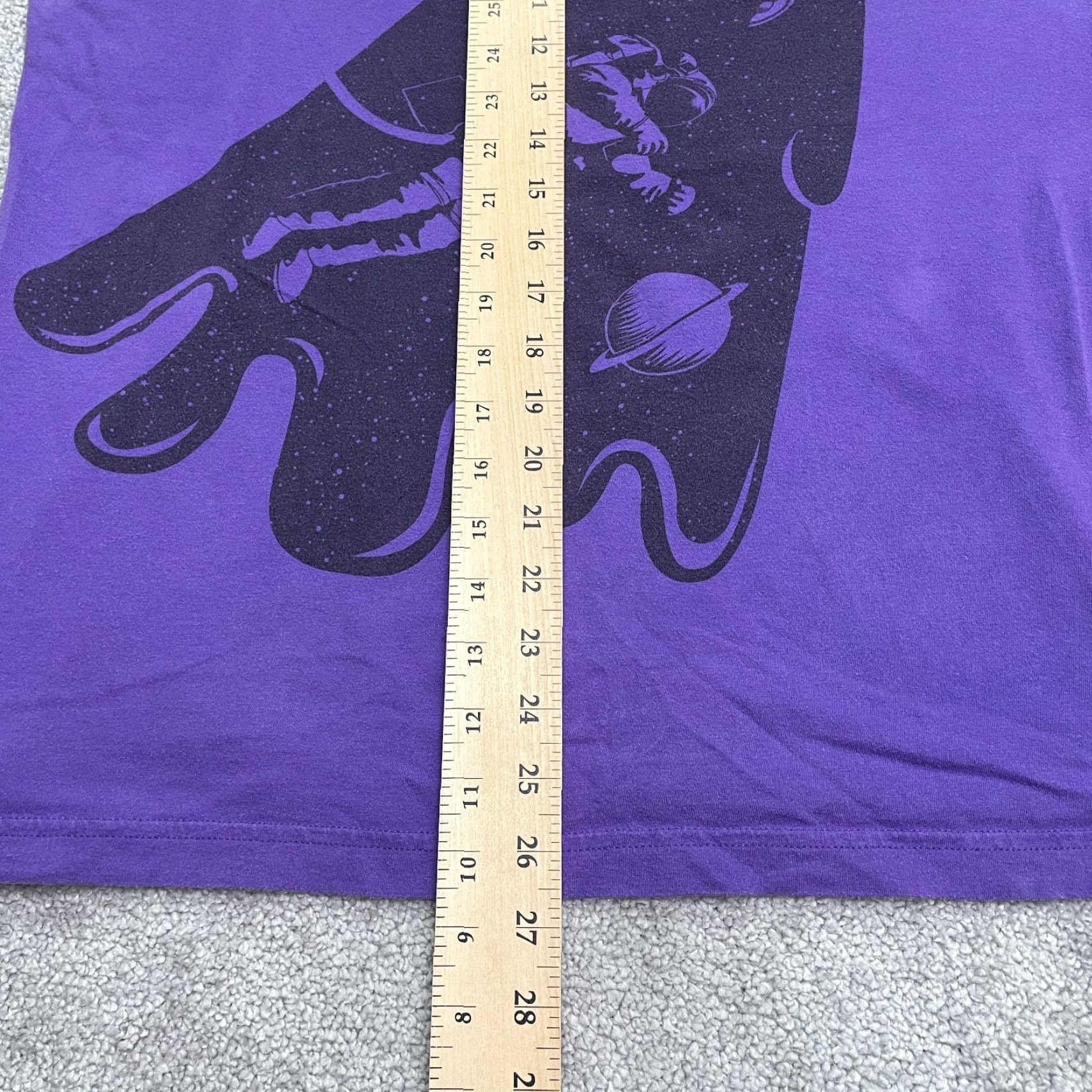 Vintage Rethink T-Shirt Unisex Adult Large Purple Astronaut Space Tee Graphic Print Crew Neck Short Sleeve Casual Size L / US 10 / IT 46 - 7 Thumbnail