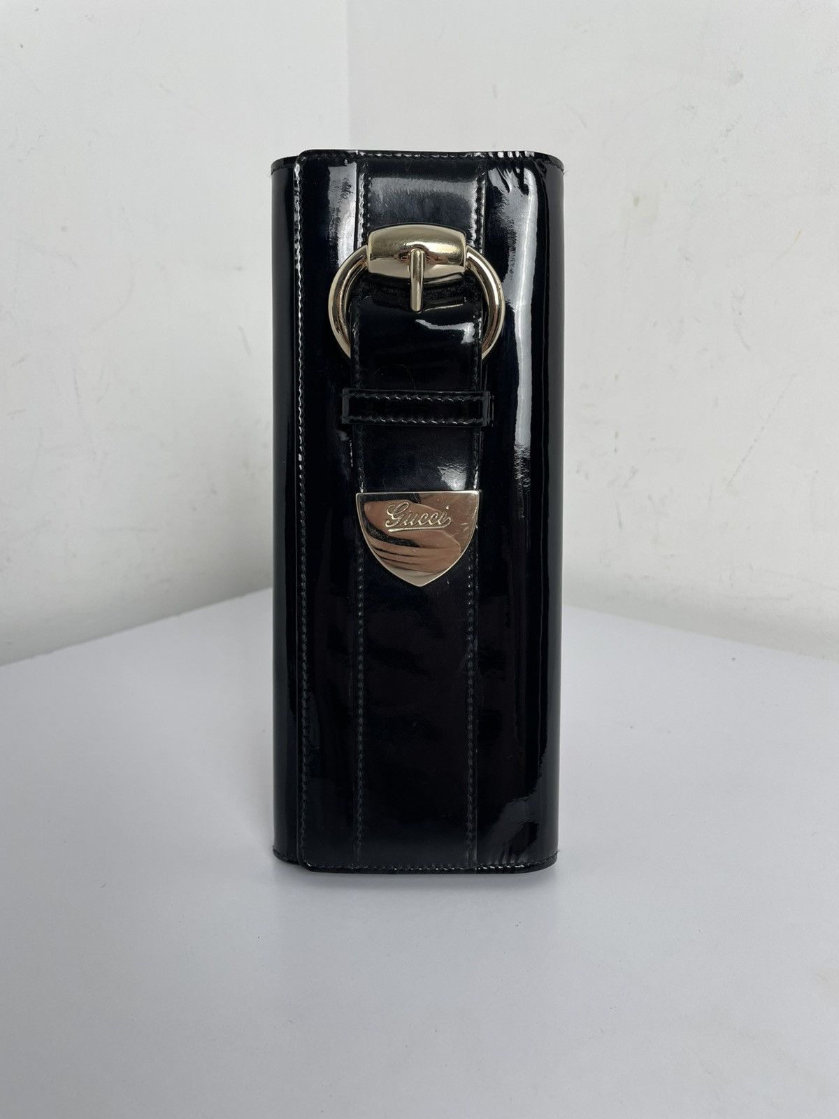 Gucci Gucci Black Patent Leather Buckle Clutch Size ONE SIZE - 4 Thumbnail