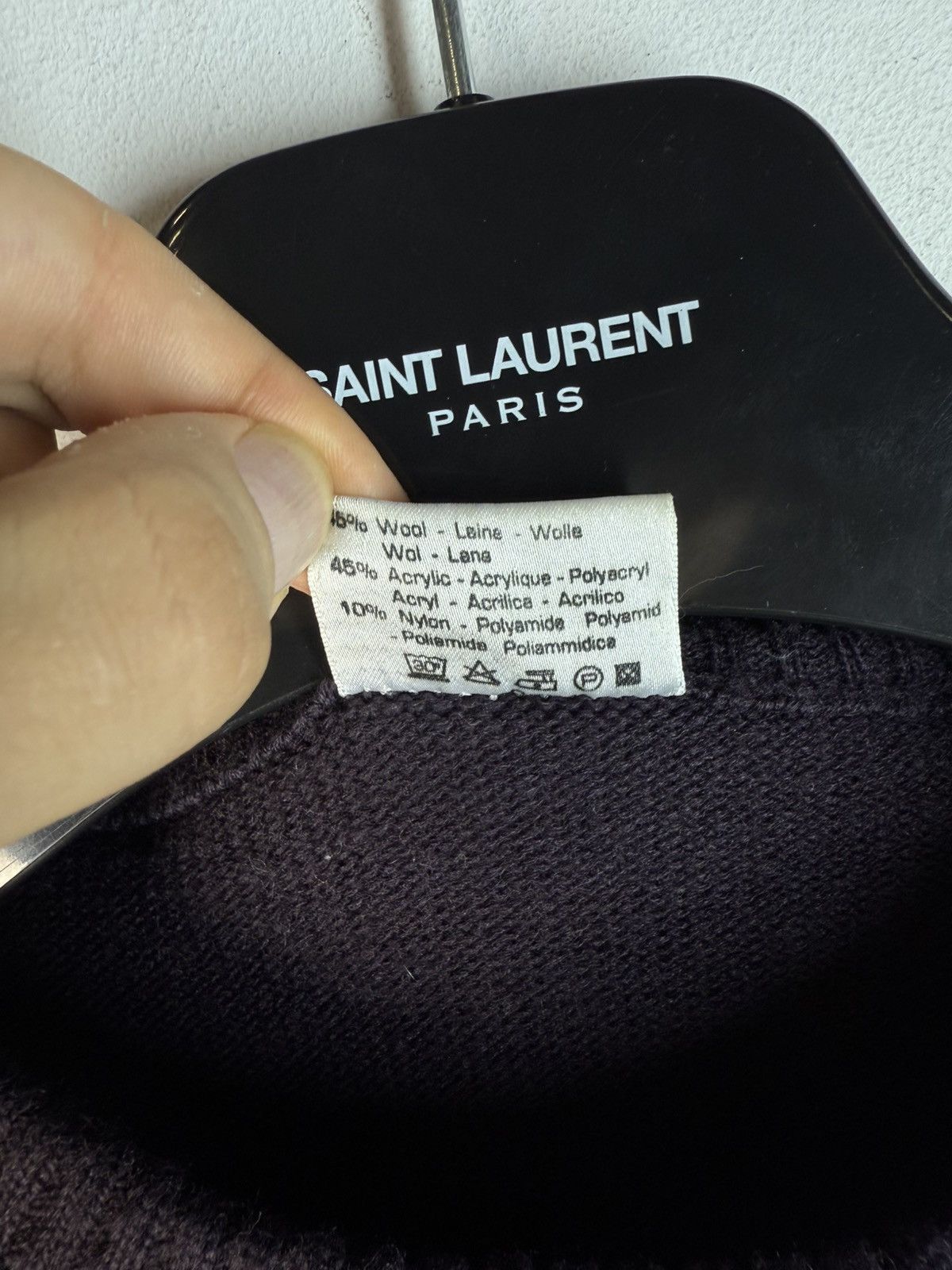 Yves Saint Laurent 90’s YSL Sweater Wool Burgundy/Green Size US L / EU 52-54 / 3 - 5 Thumbnail