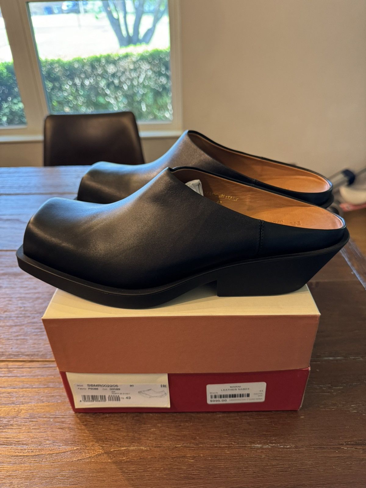 Mocassins Mule Sabot Noir Taille 43 - Cuir, Occasion