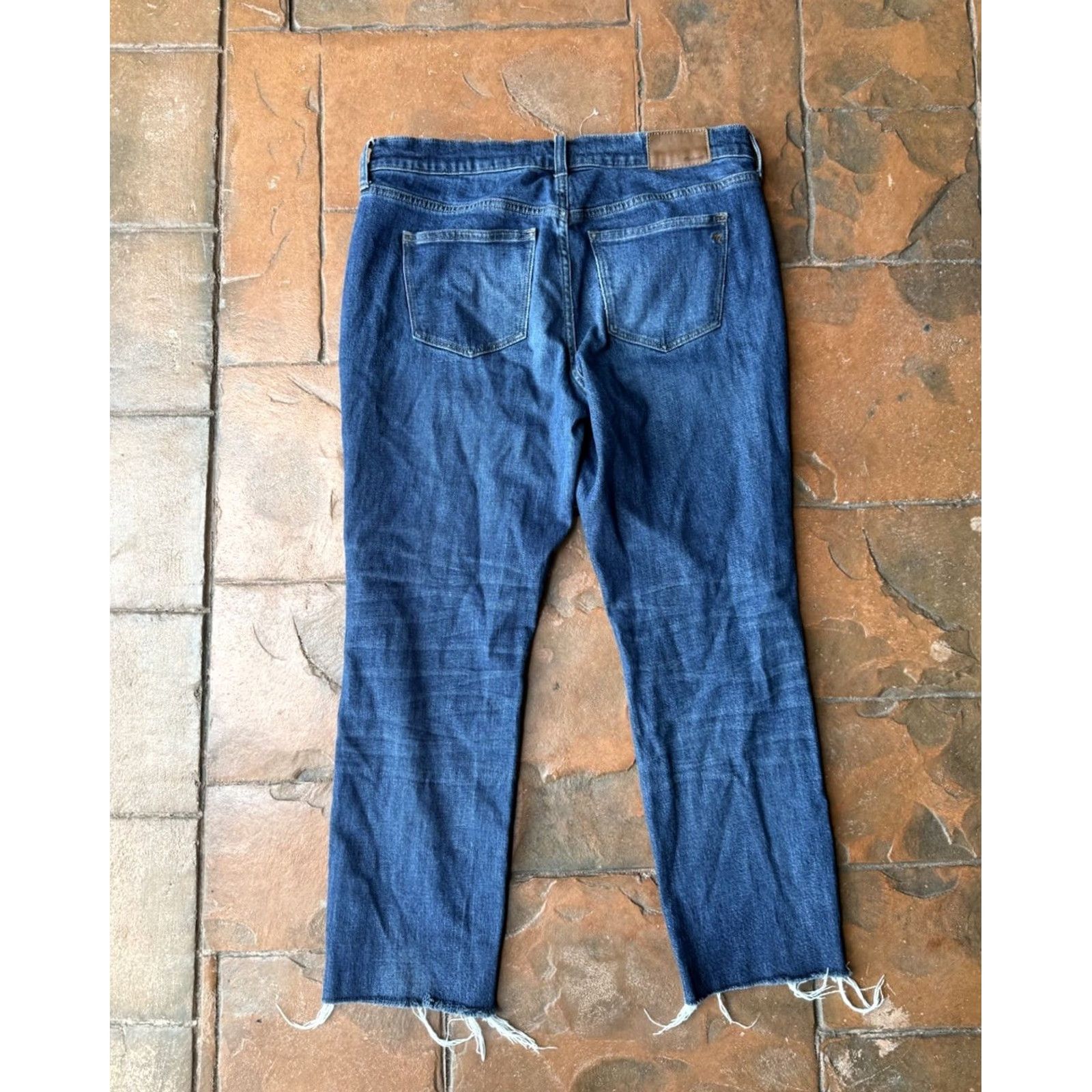 Madewell Madewell Slim Boy Jeans Women’s 28 Straight Frayed Distressed Blue Cotton Polyester Spandex Denim 5-Pocket Regular Rise Size 28" / US 6 / IT 42 - 4 Thumbnail