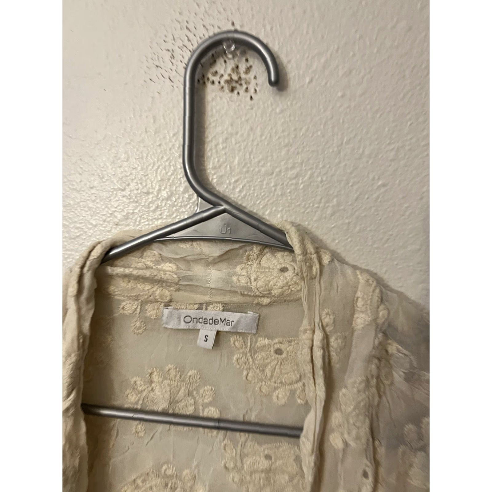 Vintage Onda de Mar Swim Cover-Up Size Small Cream Crochet Knit Fringe Size ONE SIZE - 2 Thumbnail