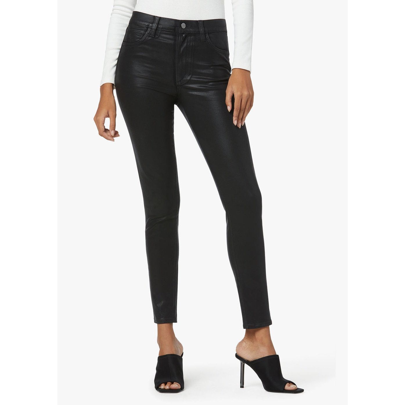 Other Joes Jeans Charlie High Rise Skinny Ankle Black Coated 29 Size 29" - 11 Thumbnail