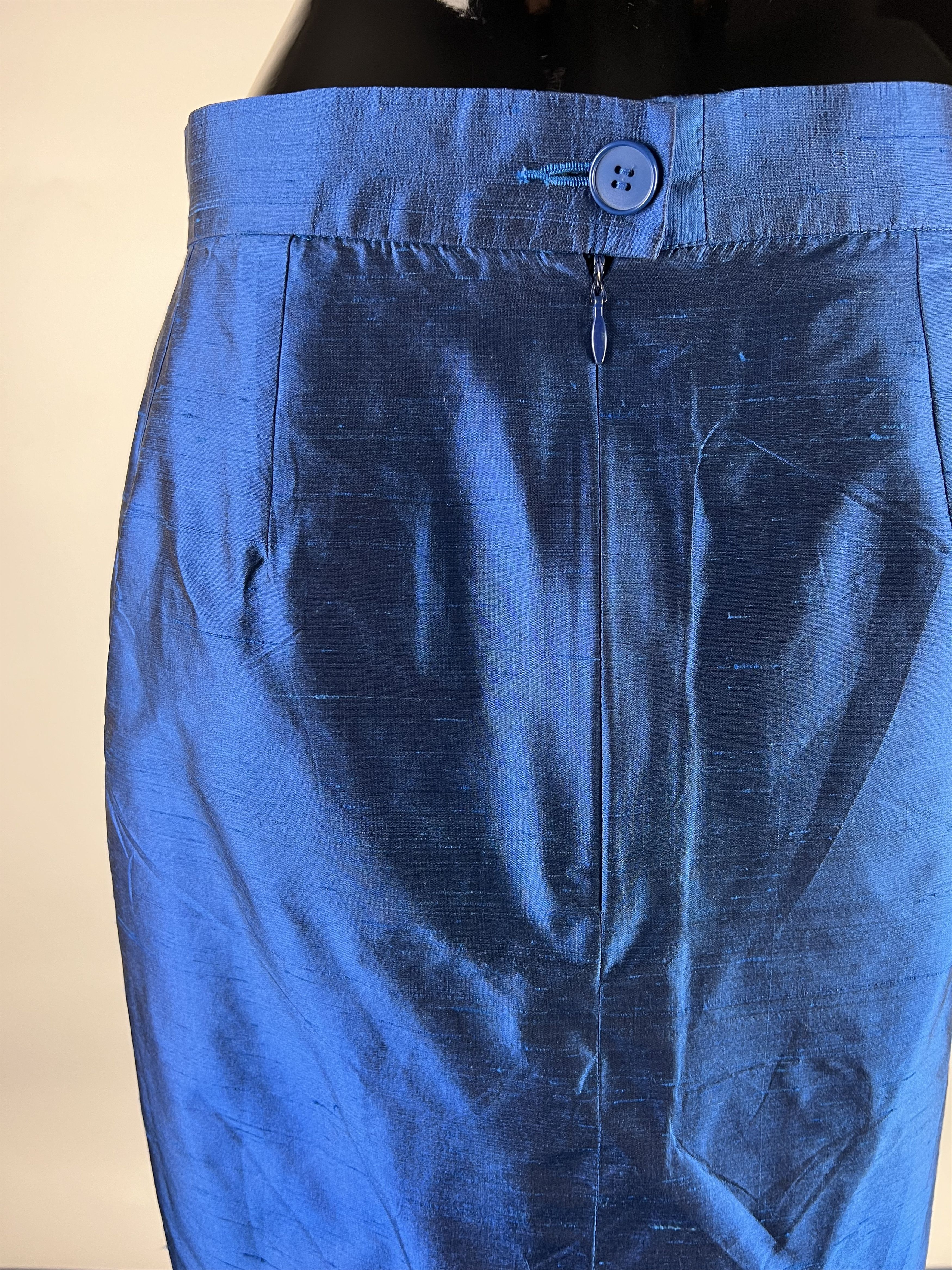 Yves Saint Laurent 90s Rare Vtg Yves Saint Laurent Variation 100% Silk Skirt Size 32" / US 10 / IT 46 - 3 Thumbnail
