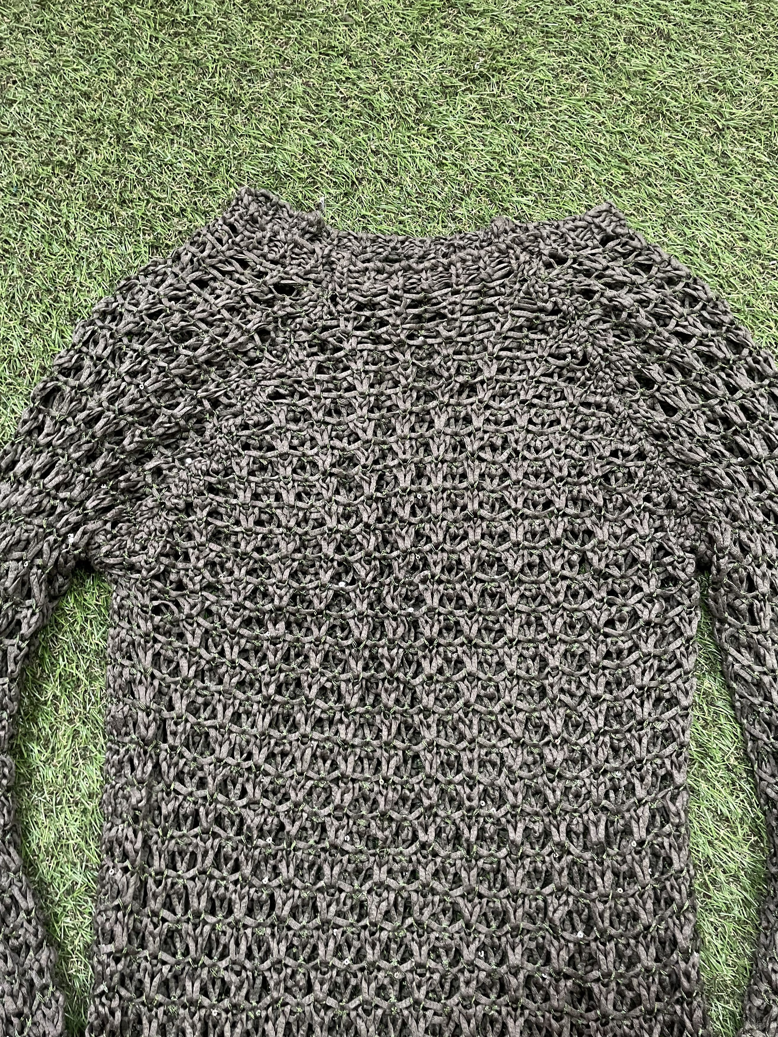 Vintage Vintage Y2K Mesh Knit Sweater Distressed Grunge Skate Slim M Size US M / EU 48-50 / 2 - 6 Thumbnail