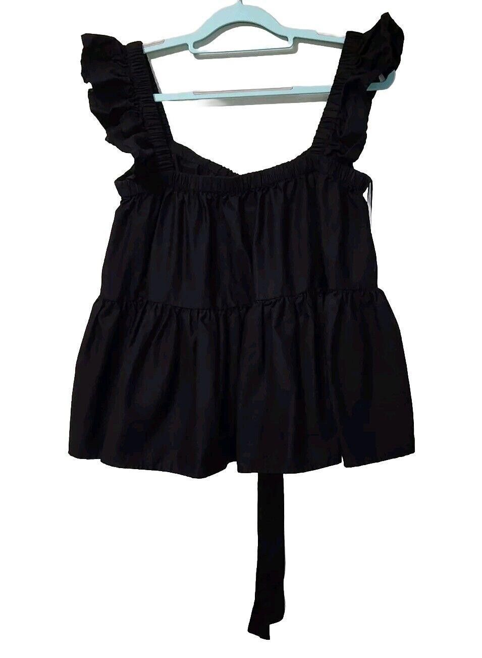 Designer Crown And Ivy Tank Top Extra Large Black Tiered Ruffled Size XL / US 12-14 / IT 48-50 - 1 Thumbnail