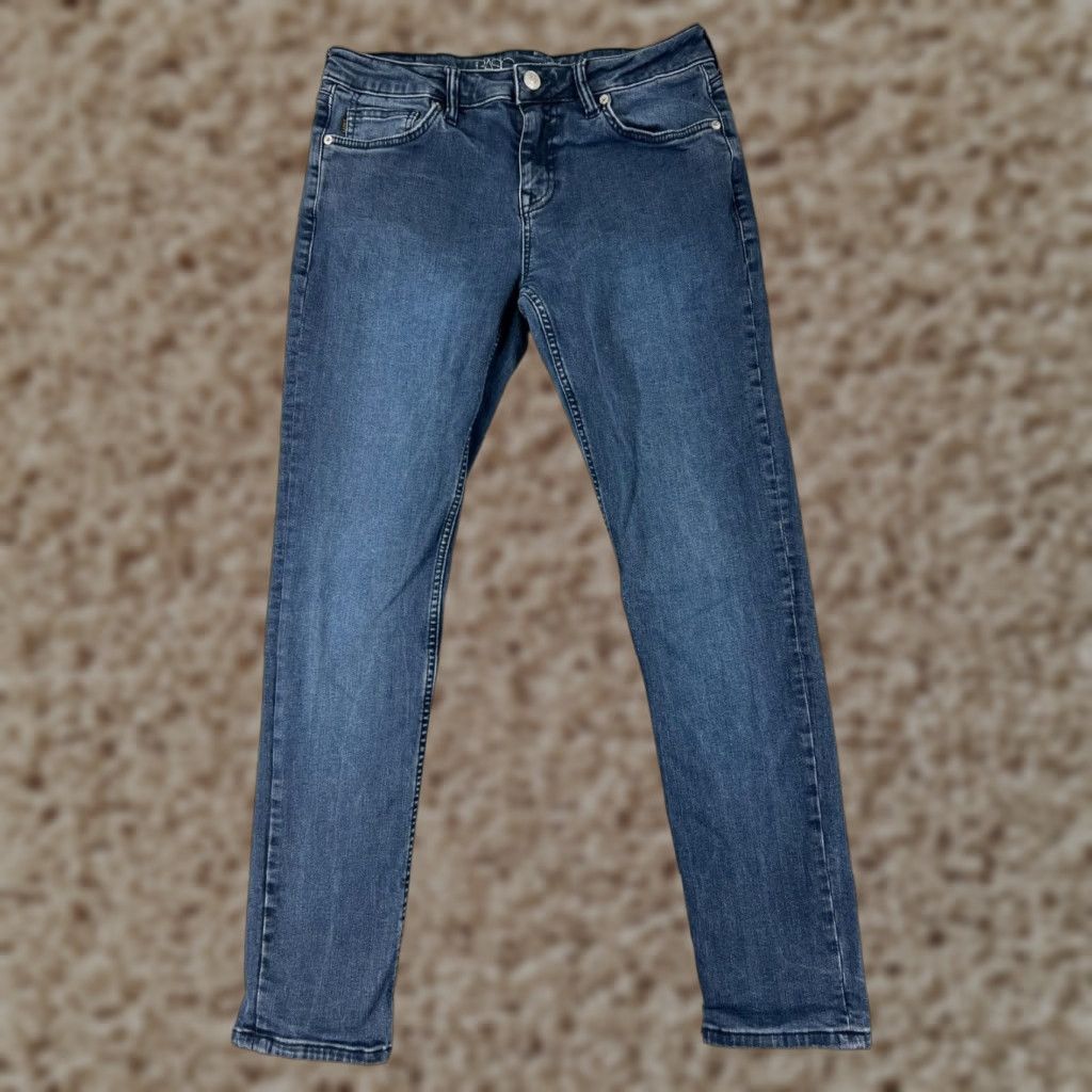 Denime Vintage Colins Basic Blue Denim Jeans Women 29x28 Mid Rise Straight Leg Distressed Cotton Blend 90s Size 30" / US 8 / IT 44 - 1 Thumbnail