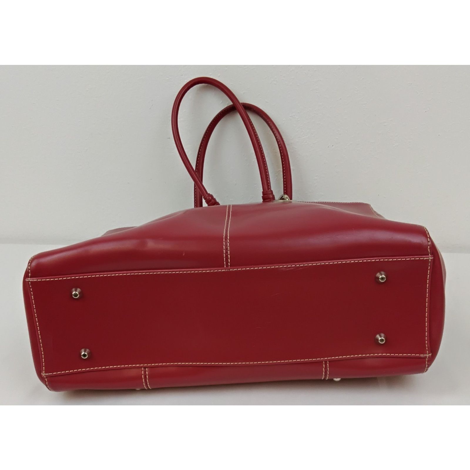 Wilsons Leather Wilson's Leather Large Tote Bag Purse Red Leather Size ONE SIZE - 6 Thumbnail