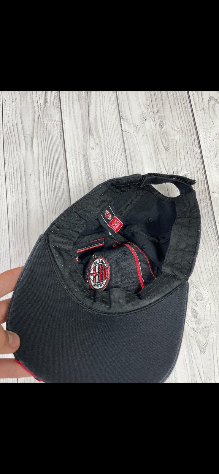 Vintage AC Milan cap black big logo 1899 Size ONE SIZE - 4 Thumbnail