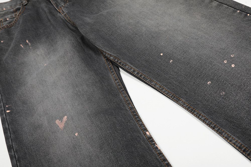 Jean American retro splatter loose straight leg flared jeans Size US 32 / EU 48 - 5 Thumbnail