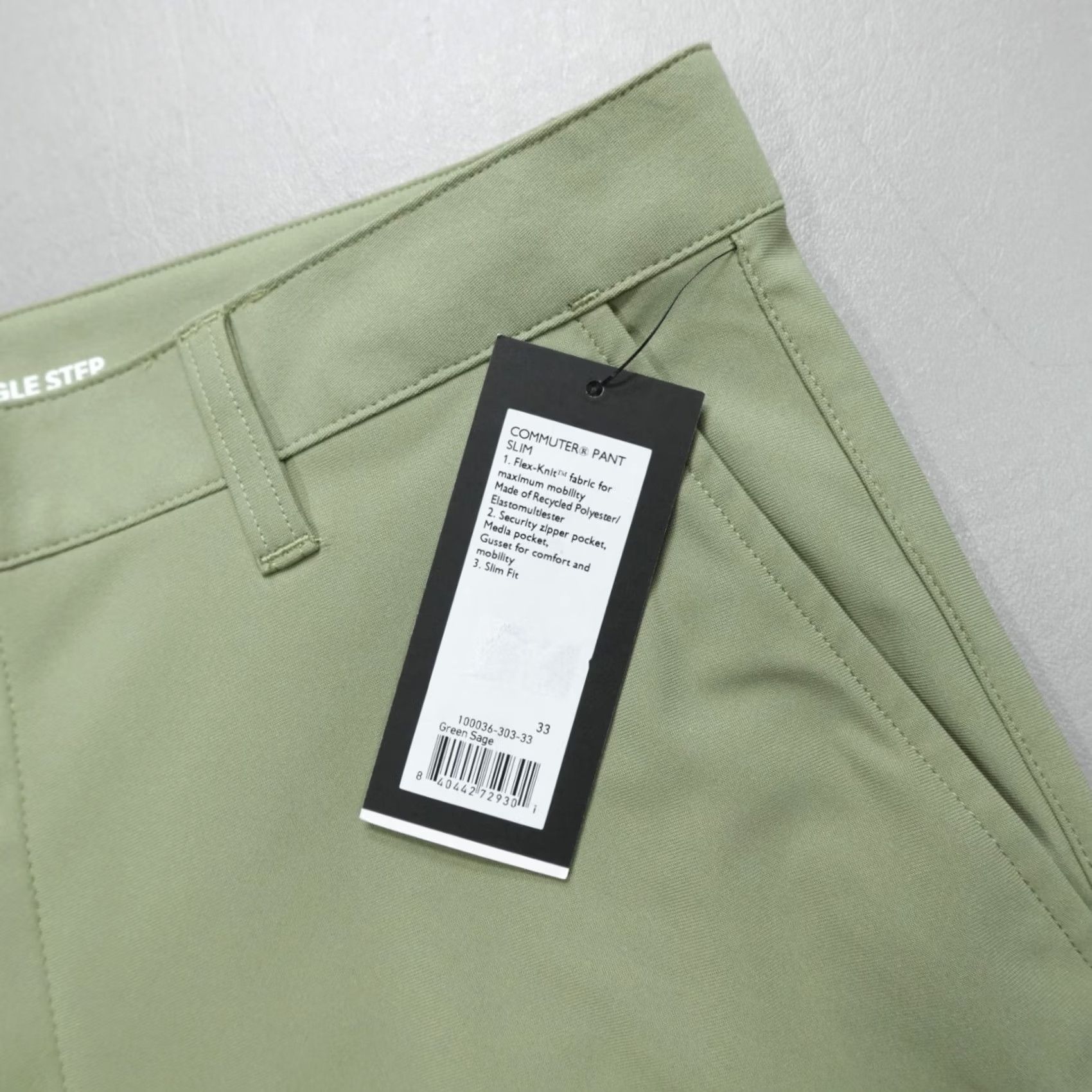 Rhone Rhone Slim Fit 5 Pocket Pants Men Green 33" Inseam Inseam 33" Chino Straight Front Belt Loops Logo Pocket Size US 32 / EU 48 - 2 Thumbnail