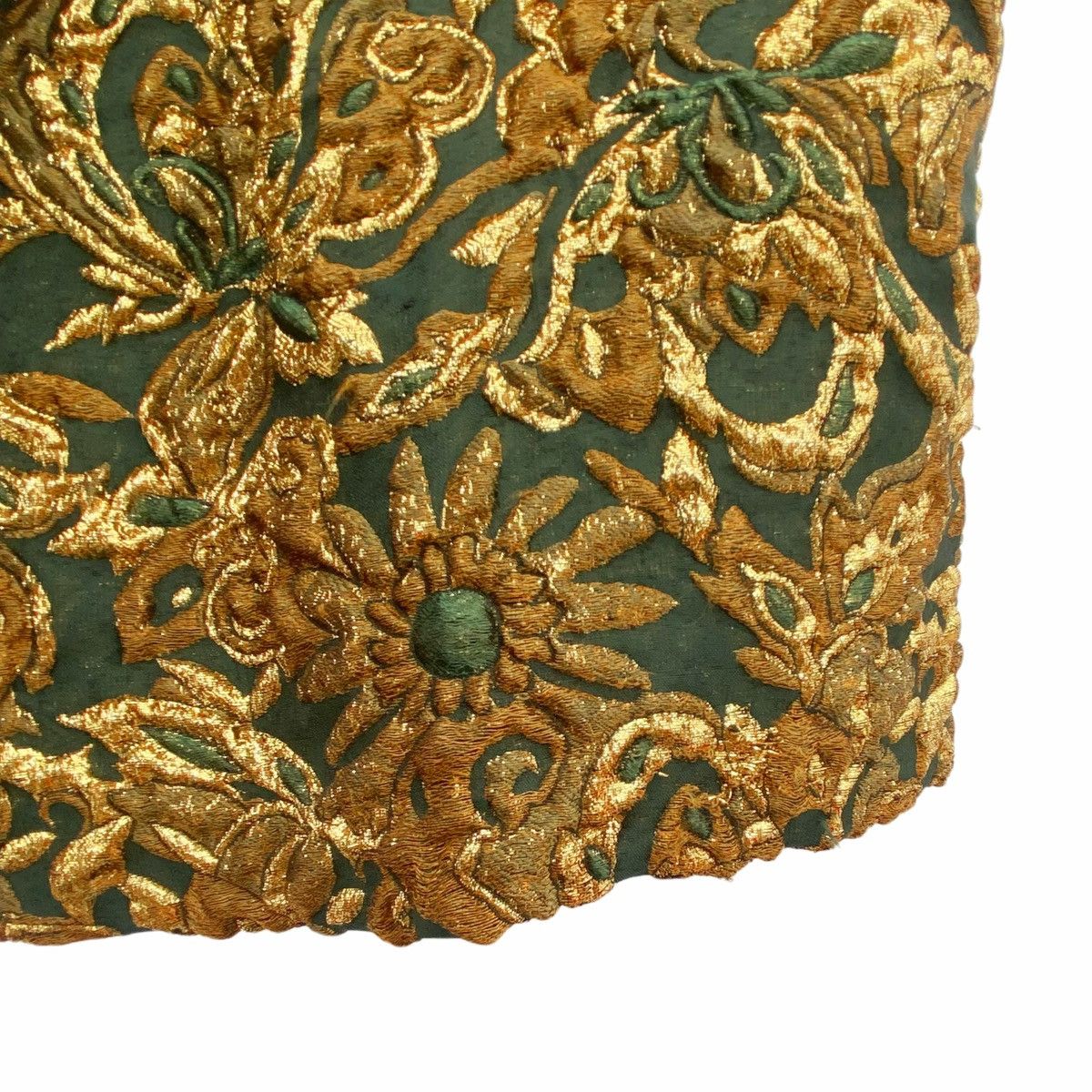 Dolce & Gabbana Dolce&Gabbana Gold Green Embossed Evening Dress K26WX Size S / US 4 / IT 40 - 4 Thumbnail