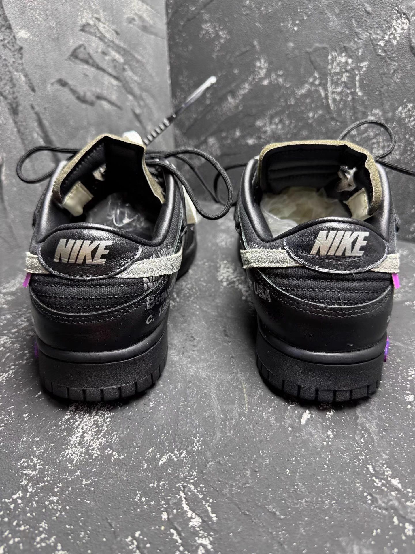 Nike Off-White x Nike Dunk No.50 Black Silver Q10 Size US 9.5 / EU 42-43 - 7 Thumbnail