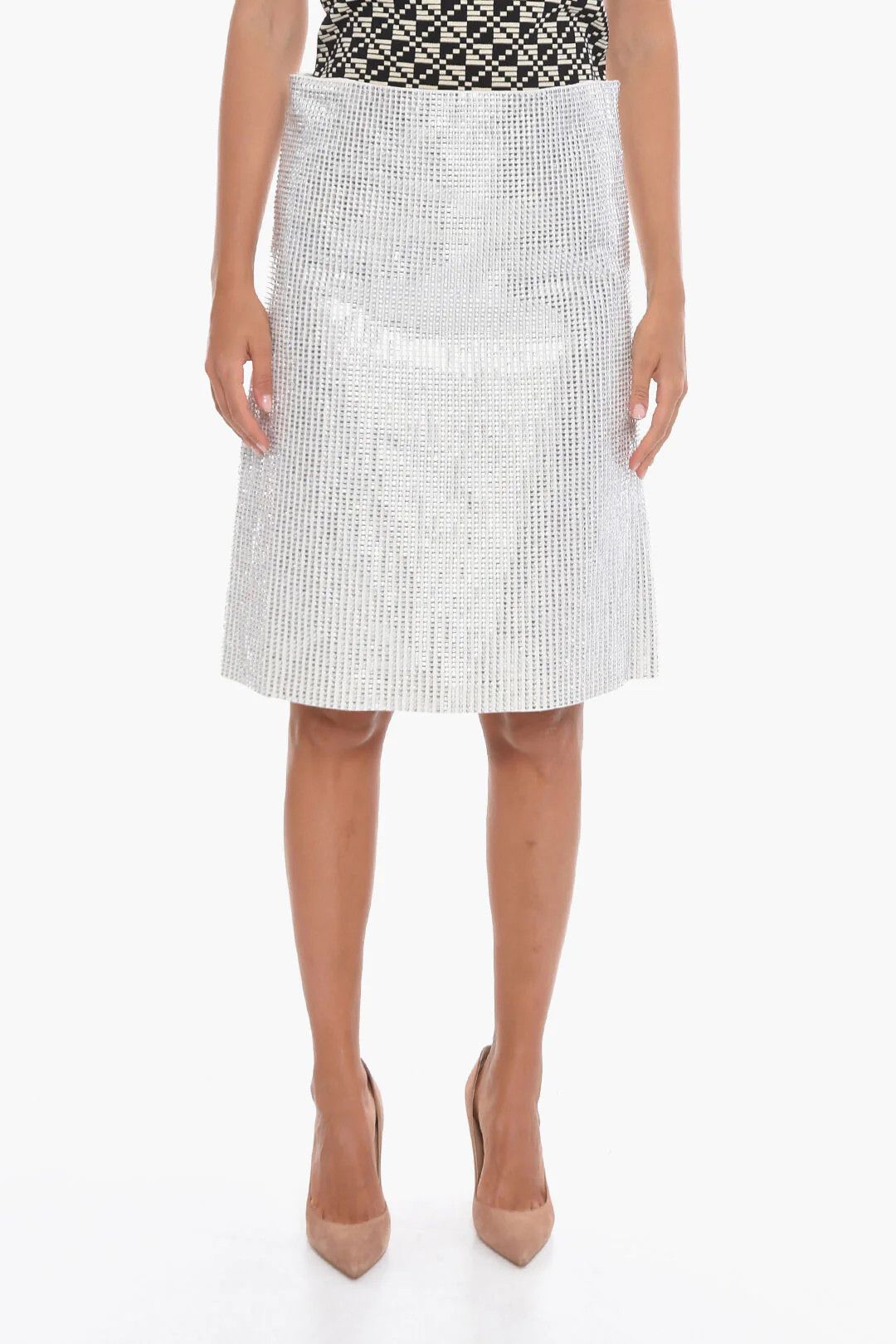 Bottega Veneta og1mm0426 Trapeze Skirt in White Size 26" / US 2 / IT 38 - 1 Thumbnail