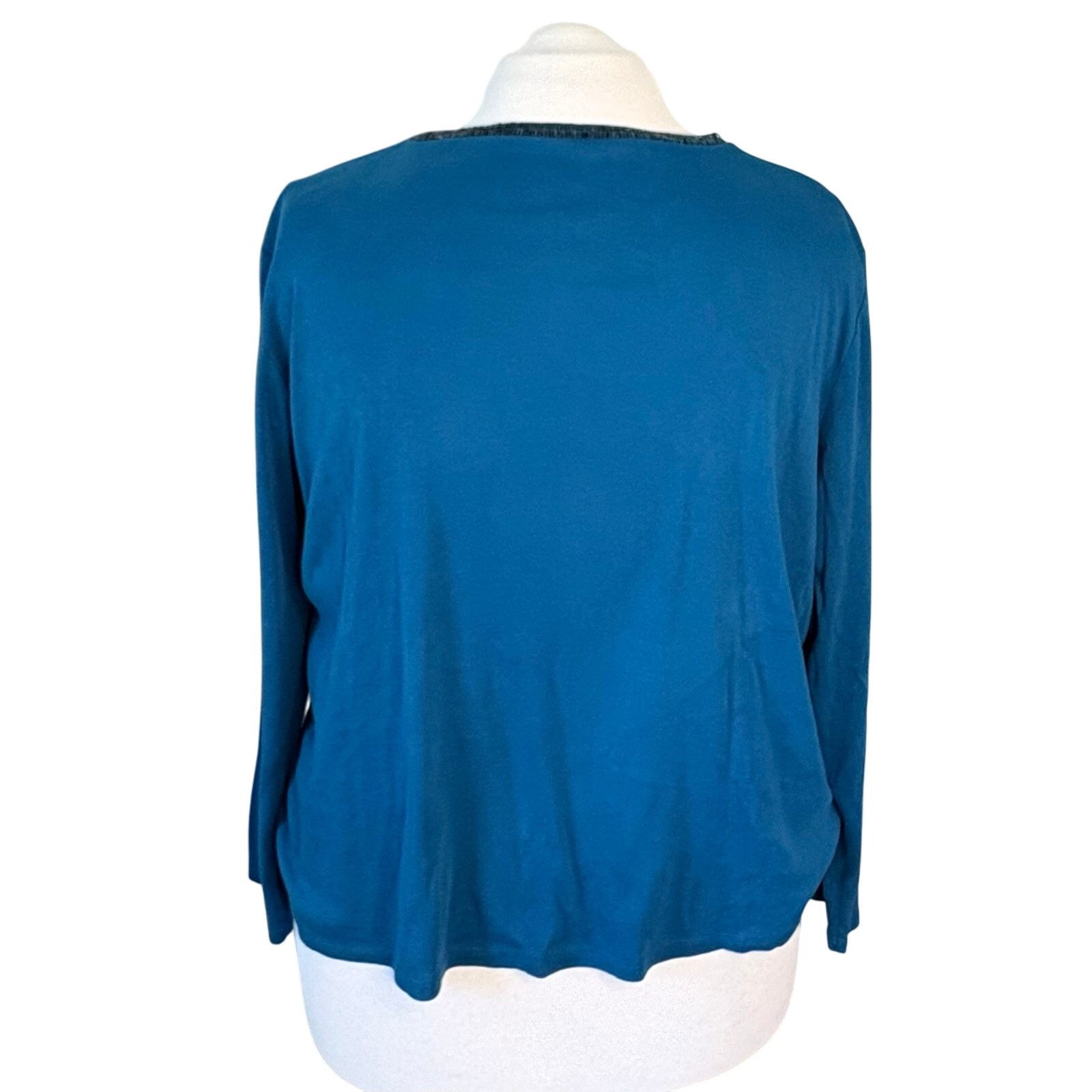 Other Talbots Beaded Long Sleeve Robins Blue Cotton Shirt 3XL Size L / US 10 / IT 46 - 3 Thumbnail