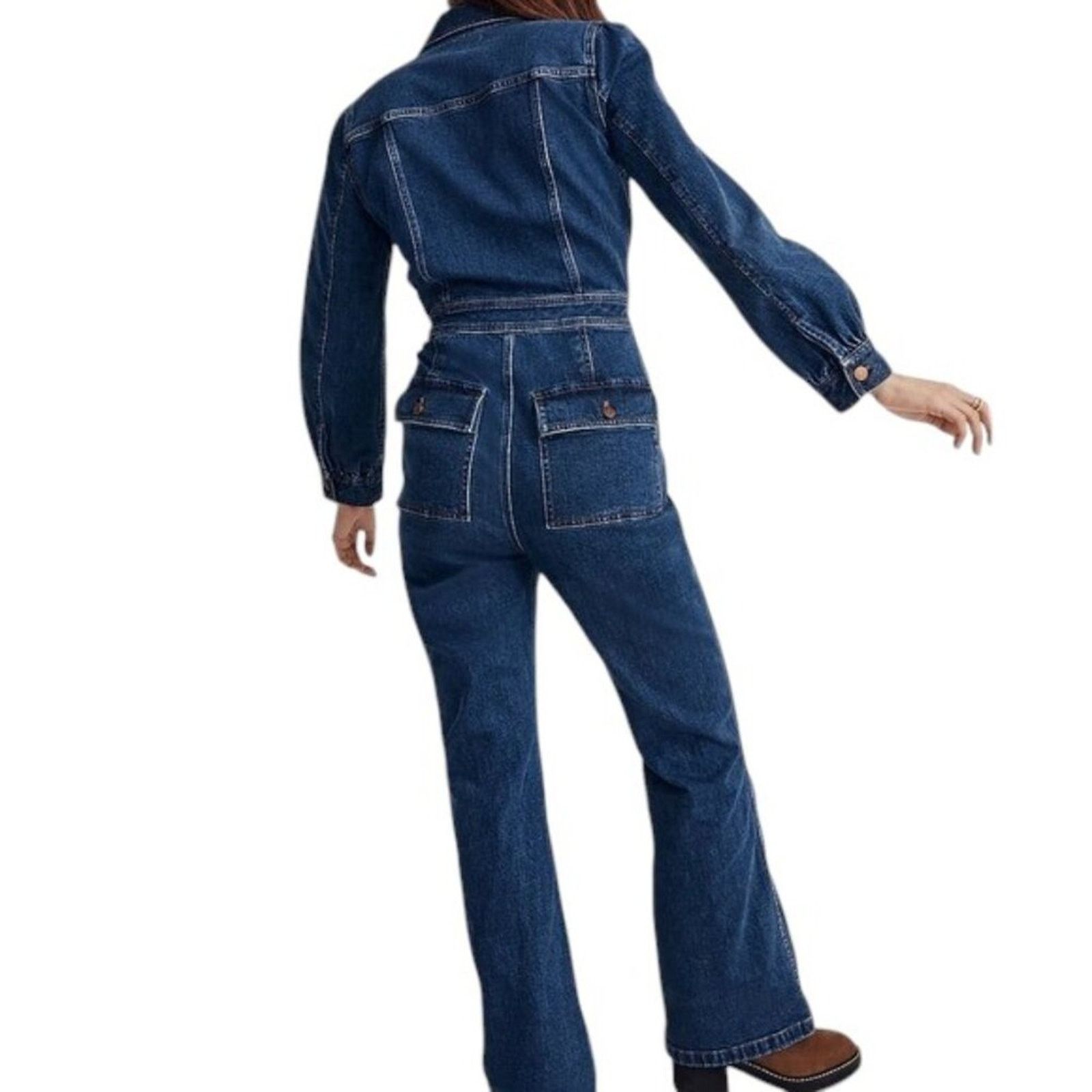Madewell Madewell Indigo Denim Utility Jumpsuit Size 8 Size 30" / US 8 / IT 44 - 4 Thumbnail