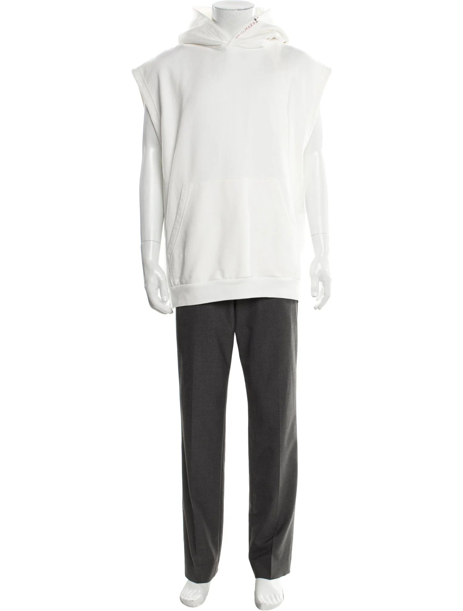 Marni o1f1d3z0525 Crew Neck Sleeveless Hoodie in White Size US L / EU 52-54 / 3 - 1 Thumbnail