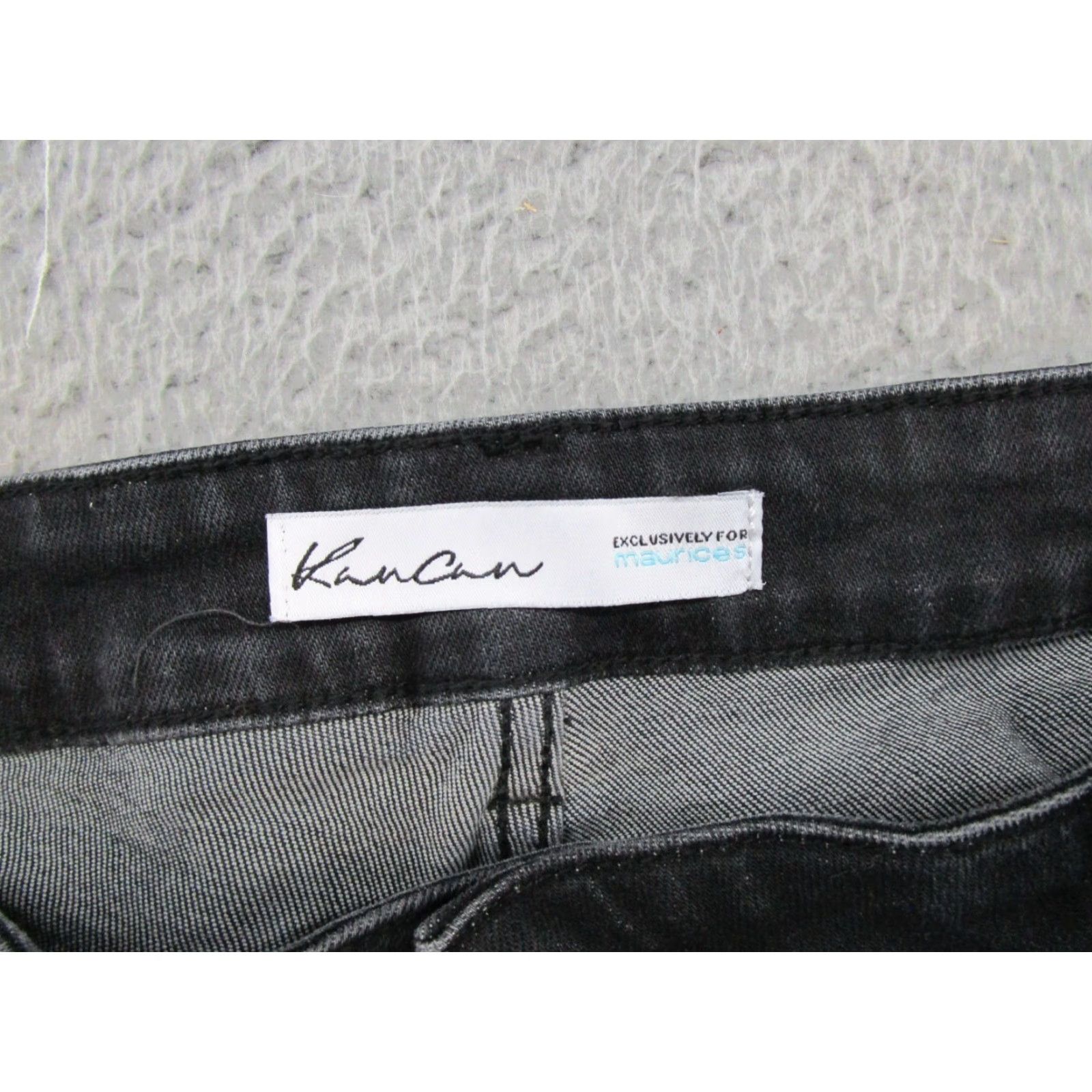 Vintage Kancan Maurices Women's Distressed Skinny Ankle Jeans Size 32 Black Stretch Size 24" / US 00 / IT 34 - 4 Thumbnail