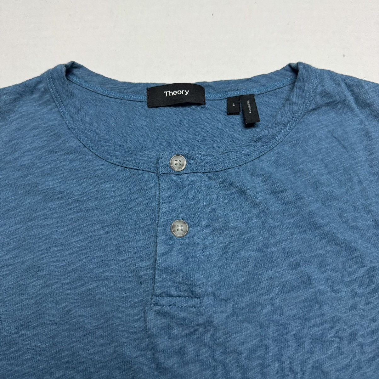 Theory Theory Gaskell H Nebulous Pima Cotton Short Sleeve Henley Size US L / EU 52-54 / 3 - 2 Thumbnail