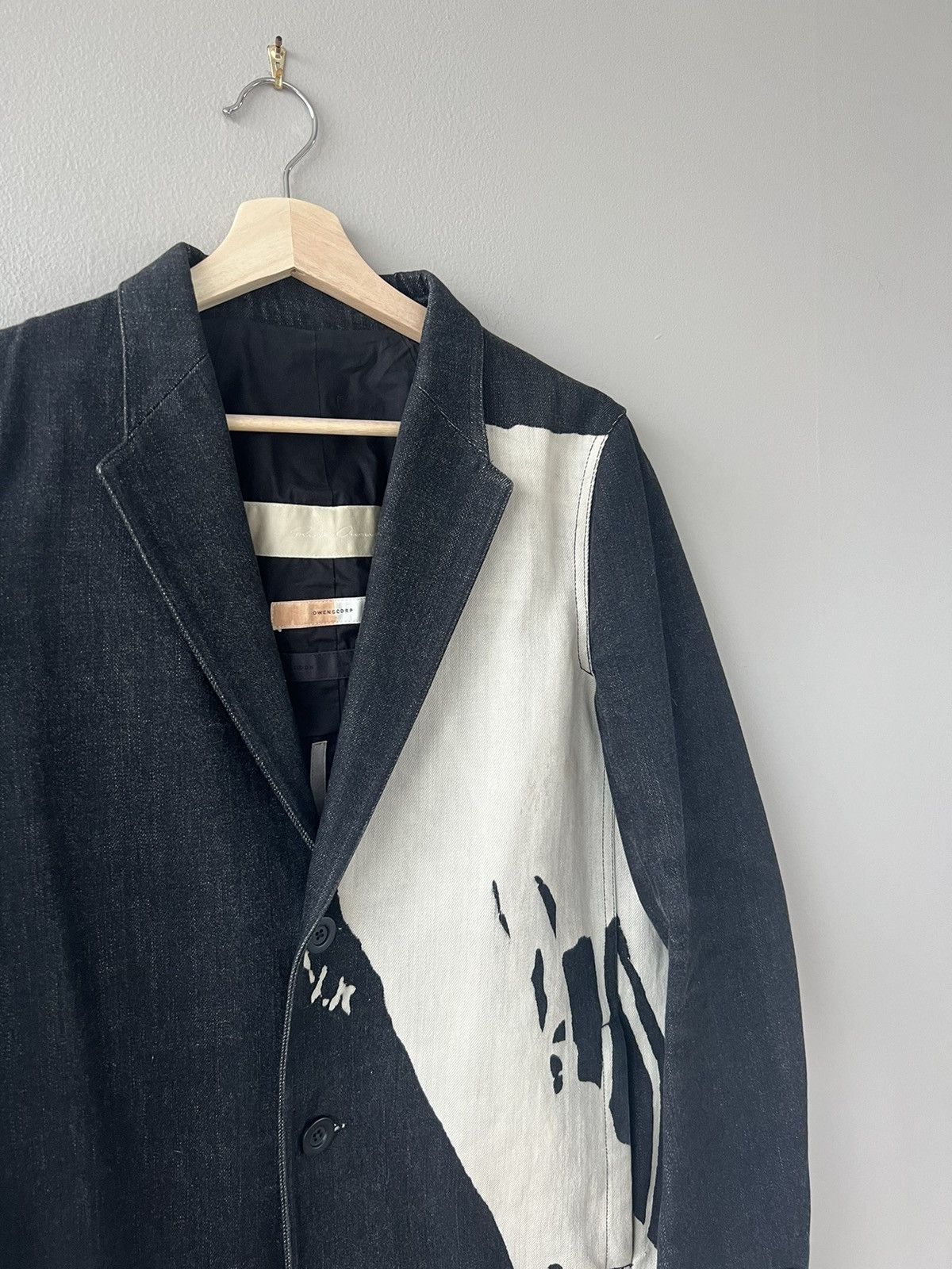 Rick Owens FW16 MASTODON Vomit Moreau Denim Coat Size US M / EU 48-50 / 2 - 4 Thumbnail