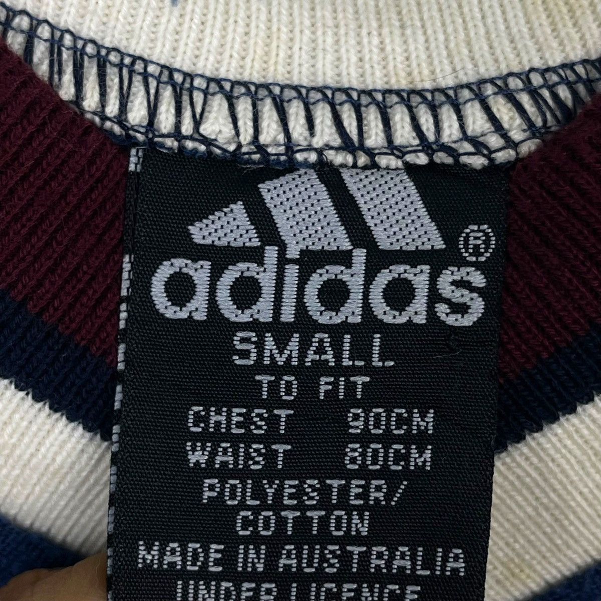 Adidas × Vintage Vintage Adidas Sweatshirt V-neck Navy Blue Pullover Jumper Size US S / EU 44-46 / 1 - 5 Thumbnail