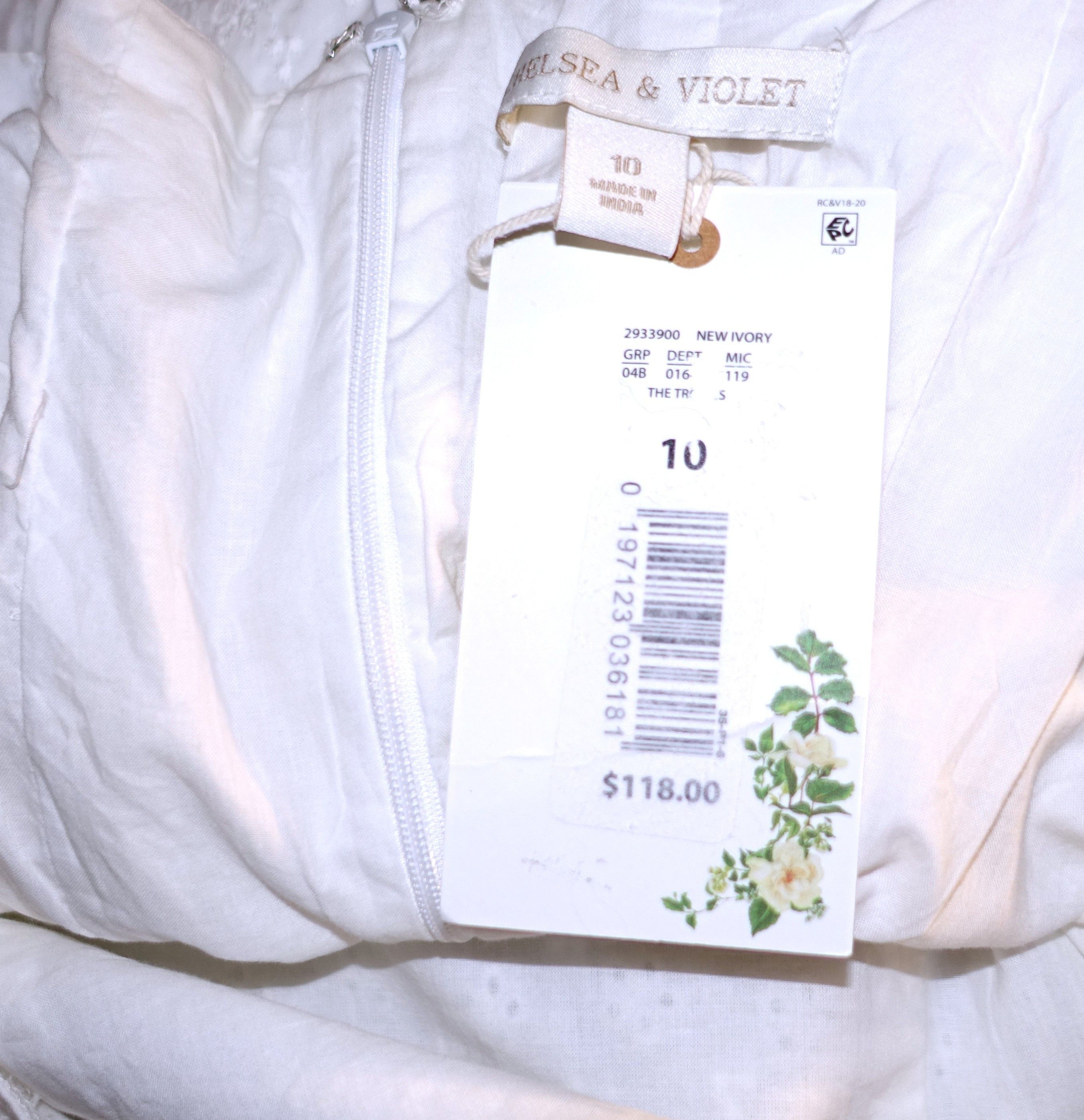 Other Chelsea & Violet White Eyelet Dress 10 NWT $118 Size L / US 10 / IT 46 - 8 Thumbnail