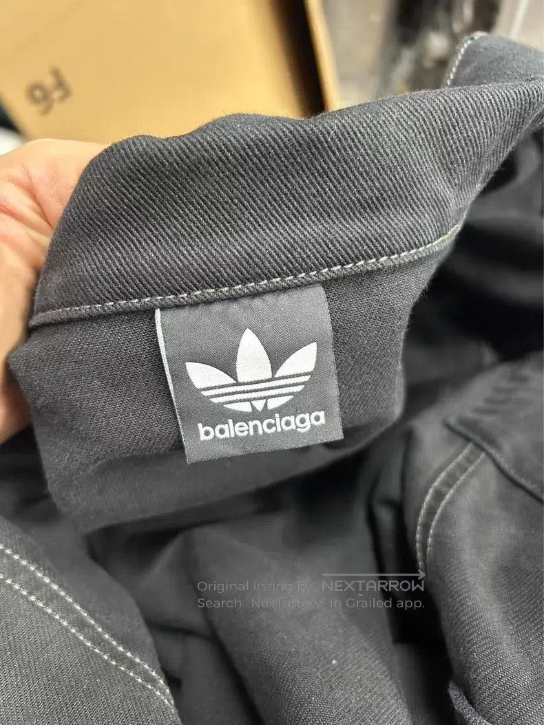 Balenciaga Balenciaga Black Printed Striped Long-sleeve Denim Jacket Size US XL / EU 56 / 4 - 2 Thumbnail