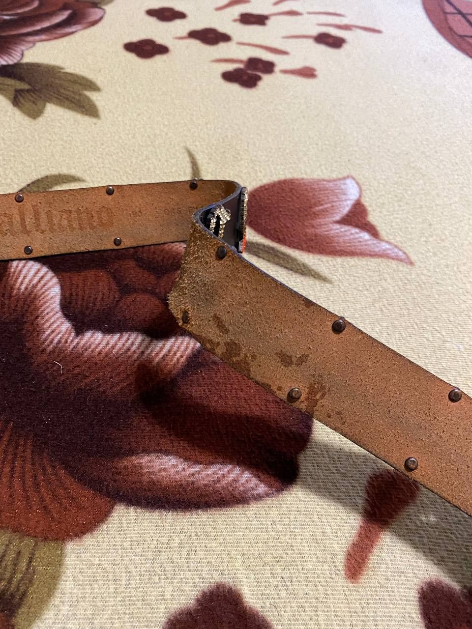 John Galliano JOHN GALLIANO METAL BUCKLE PEWTER LEATHER BELT Size ONE SIZE - 14 Thumbnail