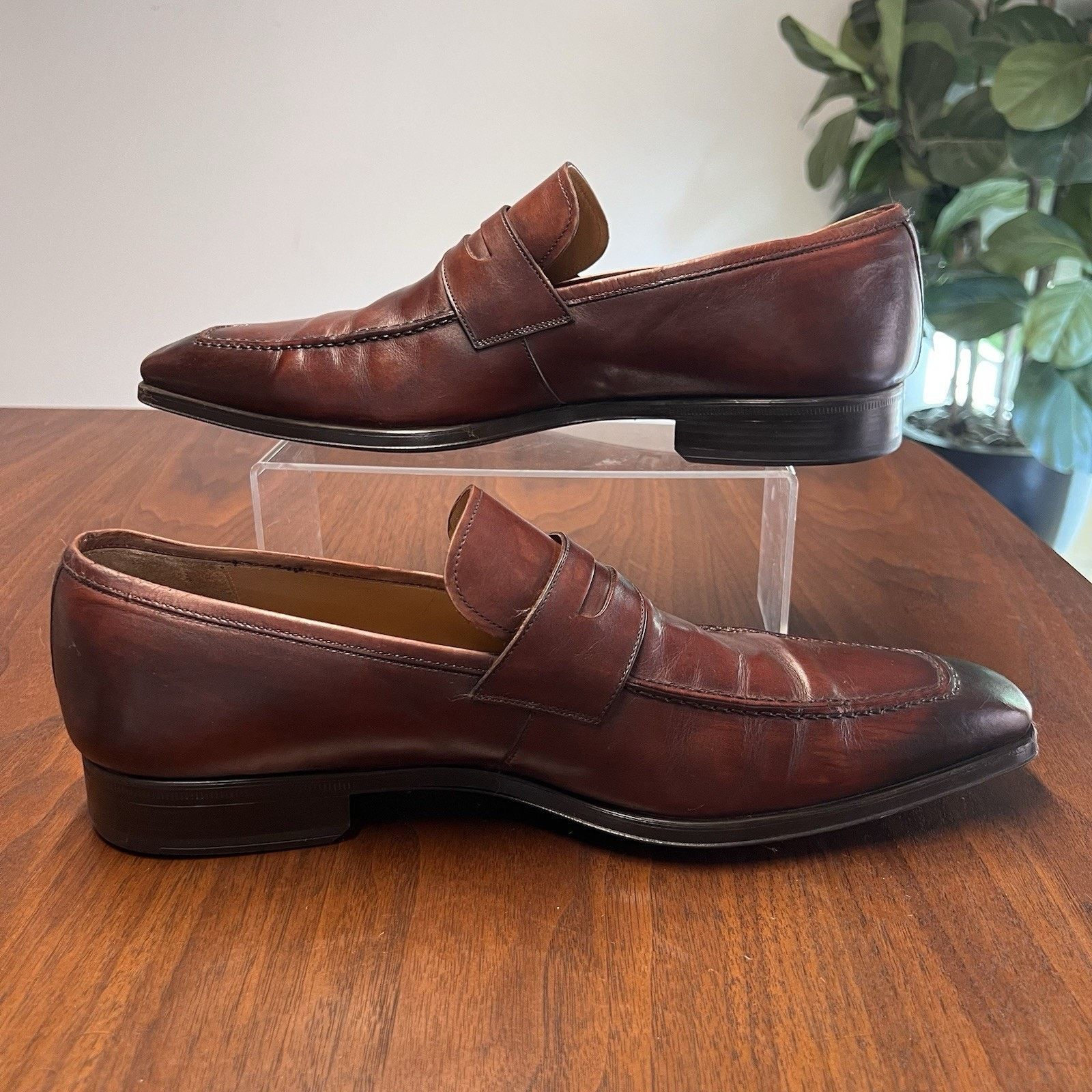 Magnanni Magnanni Walden 11M Slip On Penny Loafer 15447 Mahogany Size US 11 / EU 44 - 2 Thumbnail