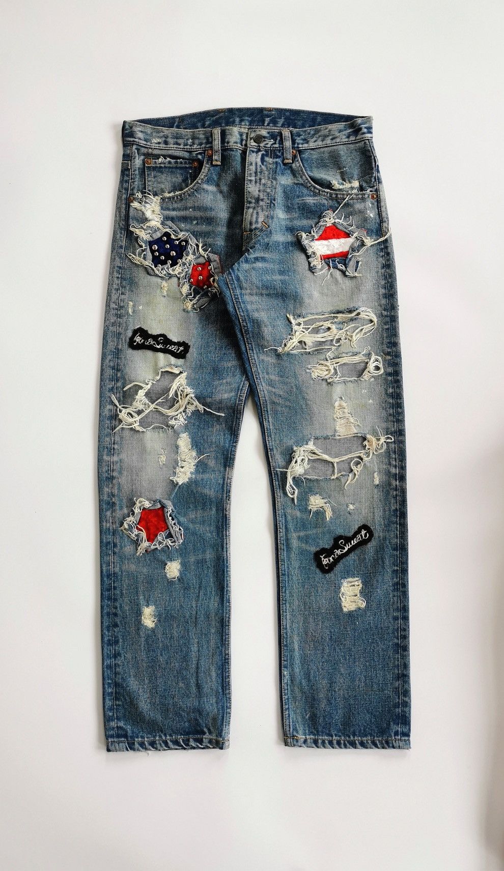 14th Addiction Thrashed Punk Sweats & Bloods RNA Japan Jeans Size US 32 / EU 48 - 3 Thumbnail
