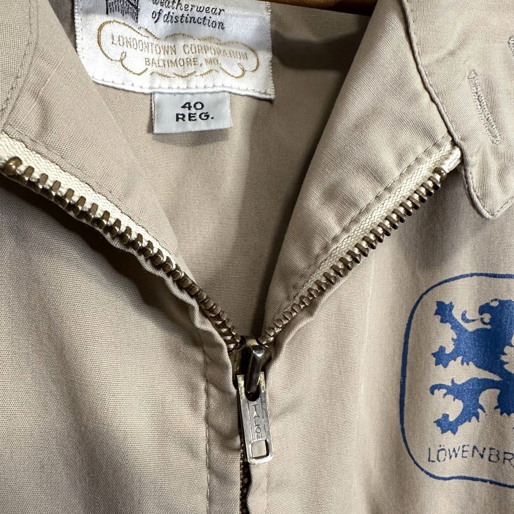 London Fog VINTAGE London Fog German Brewery Beer Lightweight Jacket 40 L Beige Bomber Mens Size US XXS / EU 40 - 3 Thumbnail