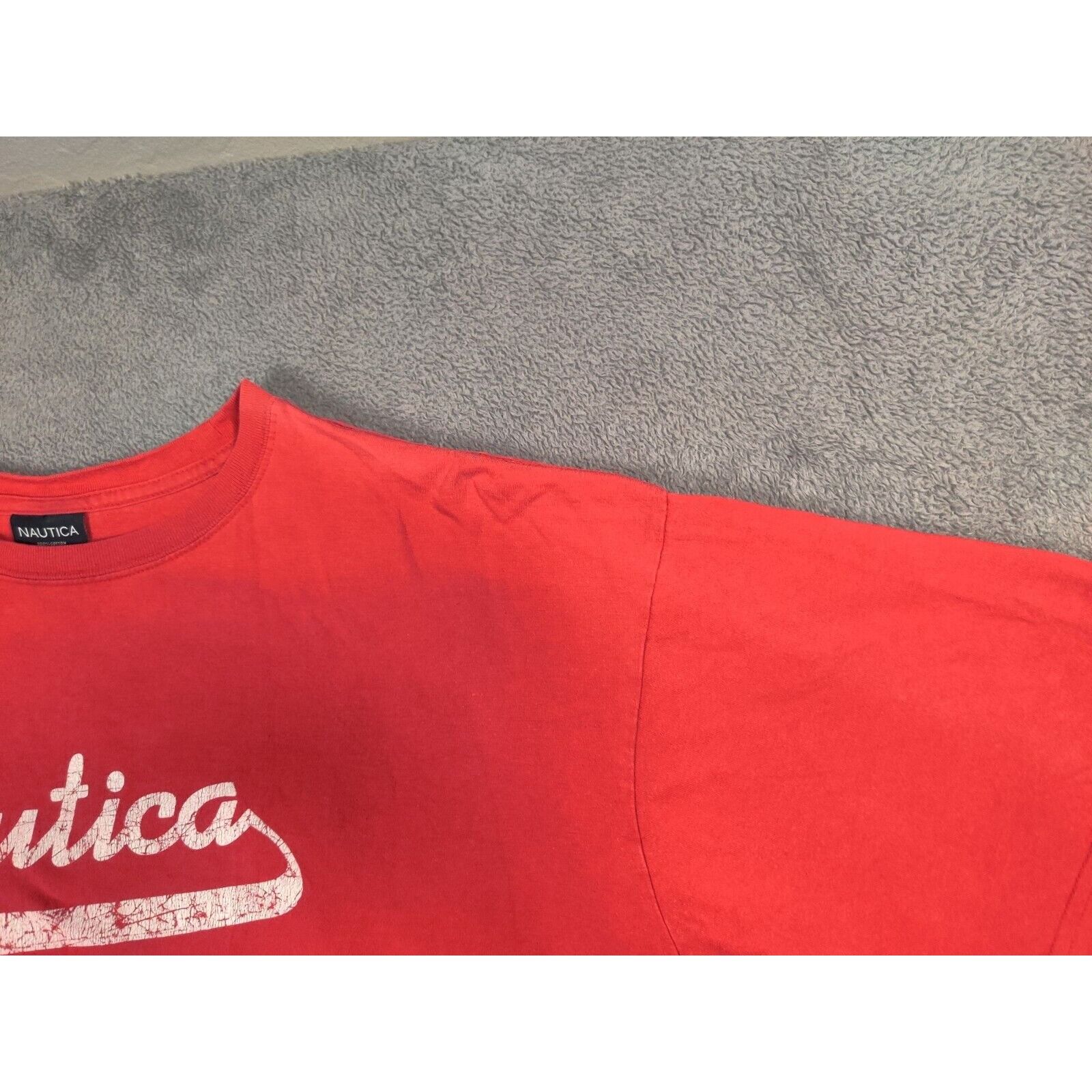 Nautica Nautica Shirt Adult Mens Large Red White Spell Out Size US XL / EU 56 / 4 - 3 Thumbnail