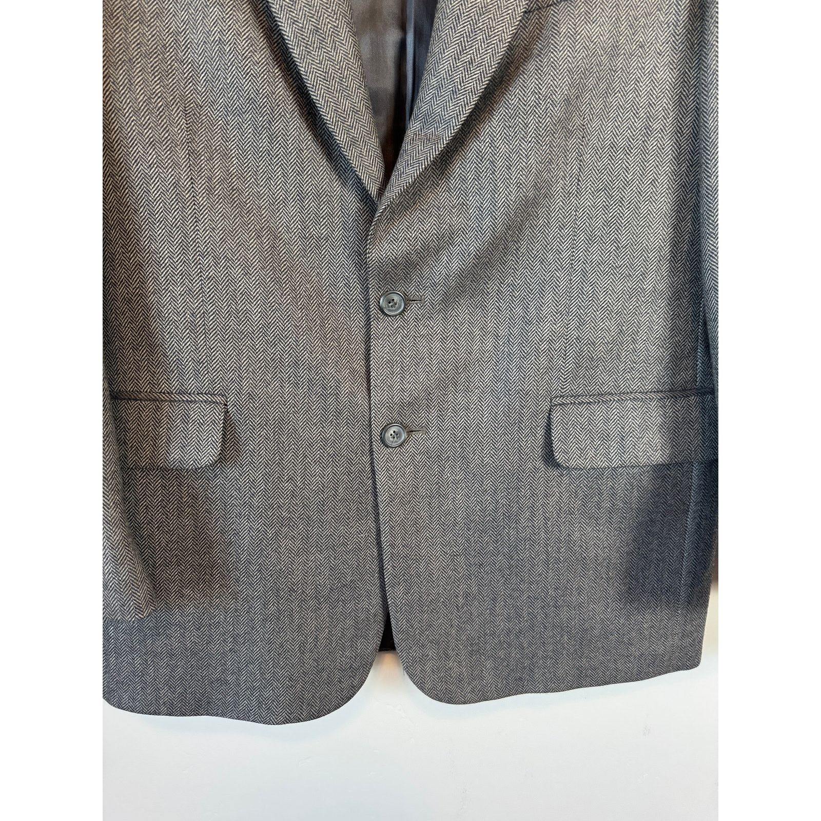 Zylos George Machado Zylos Gold Lambswool Cashmere Herringbone Blazer Poet 46R Size 46R - 4 Thumbnail