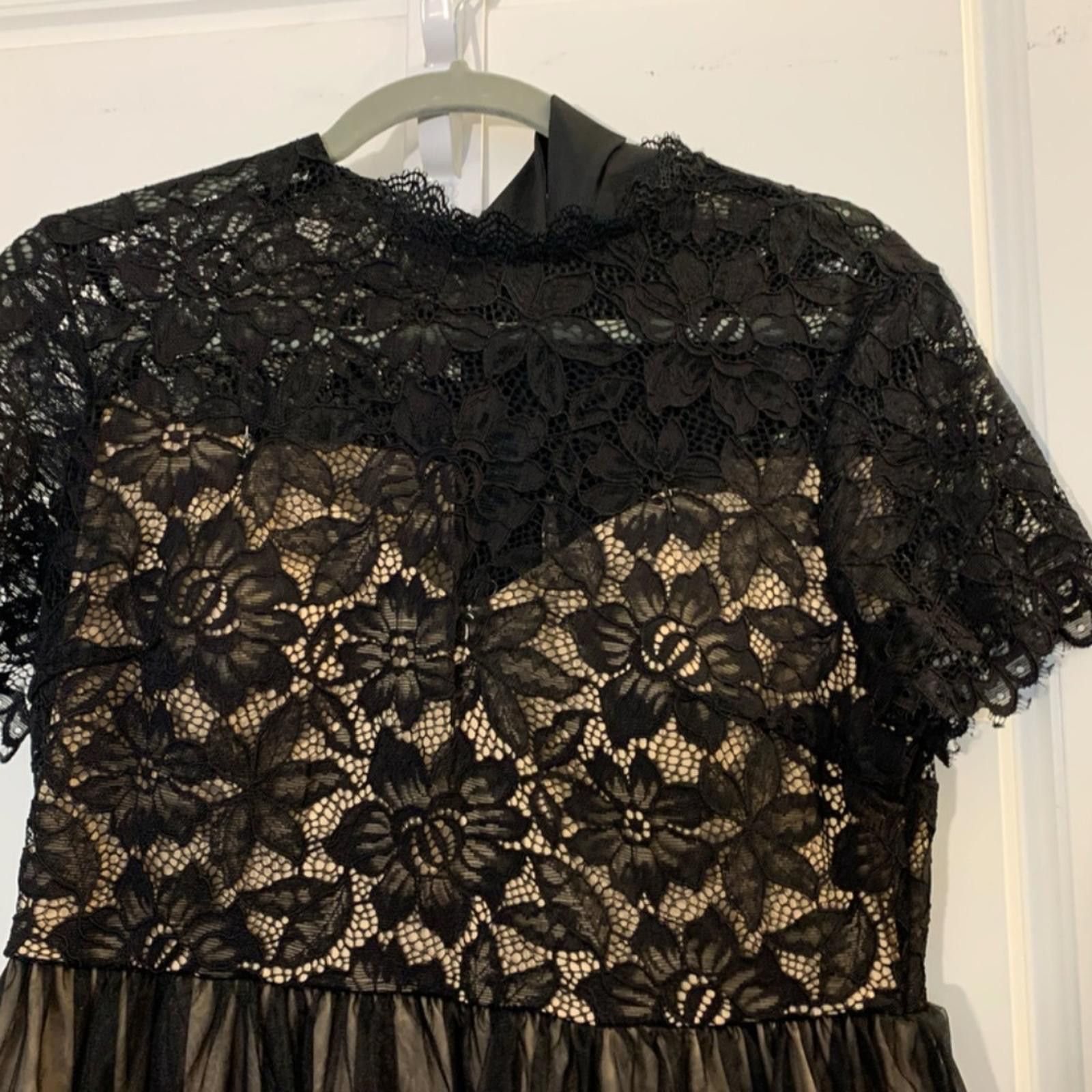 Other Long Formal Dress Lace Top Sheer Skirt Size L / US 10 / IT 46 - 3 Thumbnail
