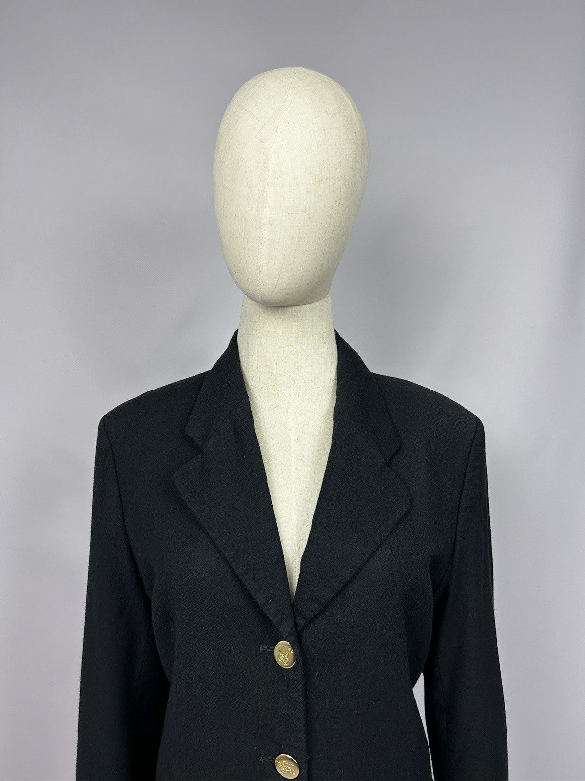 Burberry × Designer Vintage Burberrys Wool/Cashmere Black Knit Blazer Jacket Size L / US 10 / IT 46 - 3 Thumbnail