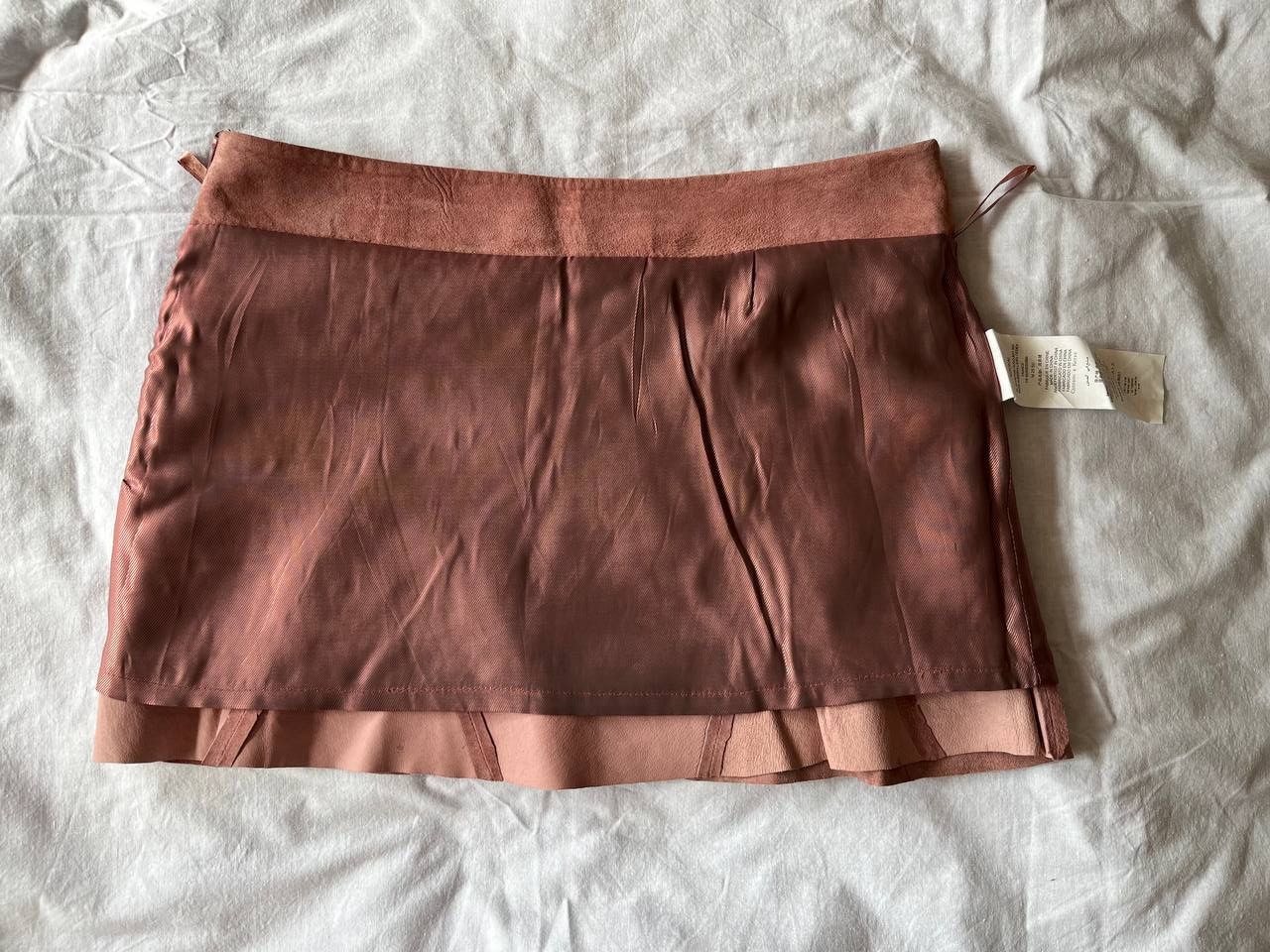Designer × Other × Vintage KOOKAI pastel pink brushed pigskin vintage mini skirt Size 33" - 5 Thumbnail