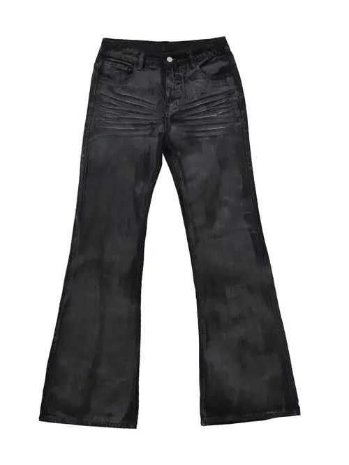 VIBE High Street Coated Rough Glossy Micro-Flare Jeans Size US 30 / EU 46 - 7 Thumbnail