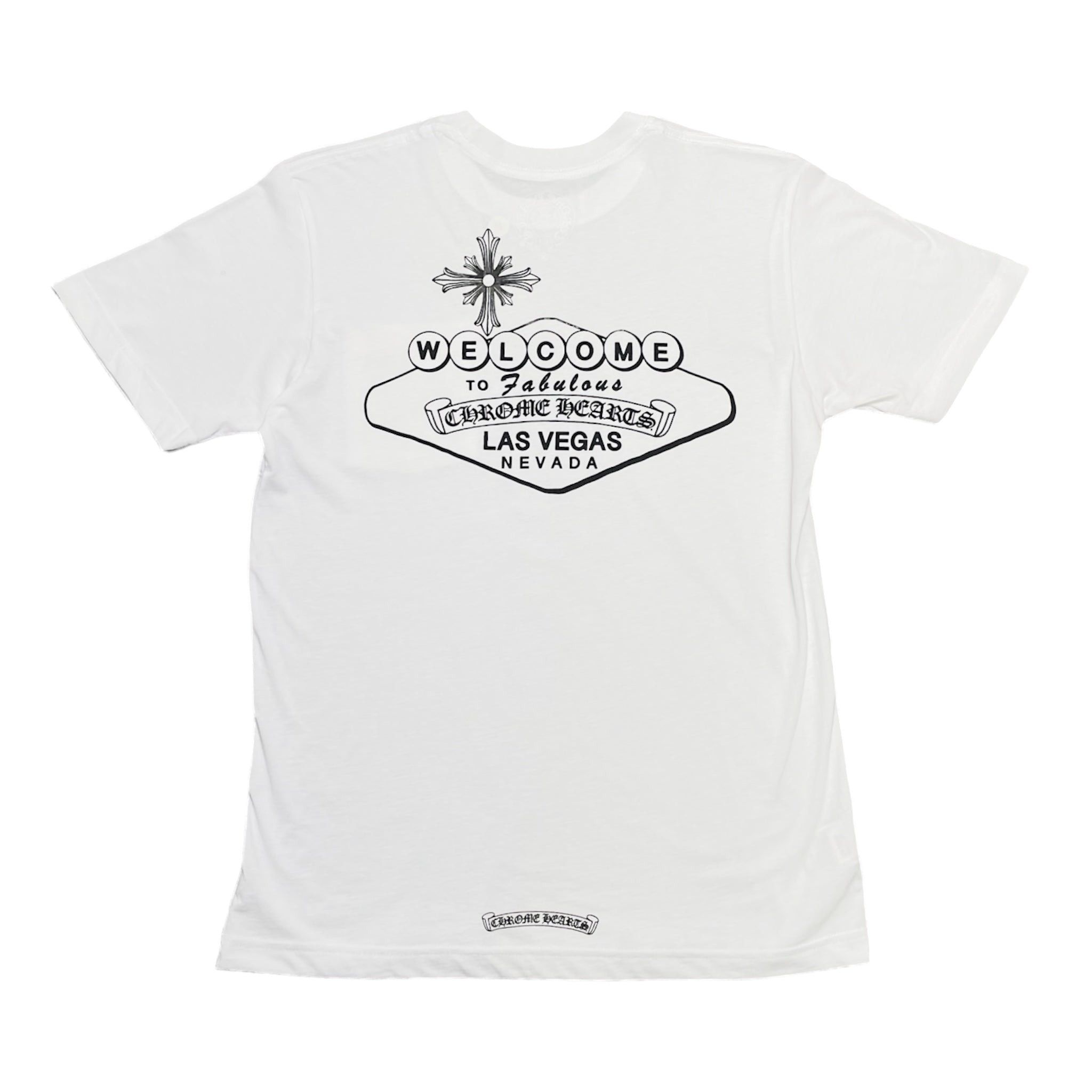 【新品未使用】CHROME HEARTS “Las Vegas” コットン Tシャツ クロムハーツ ベガス ホースシュー Tシャツ |勝利路市場