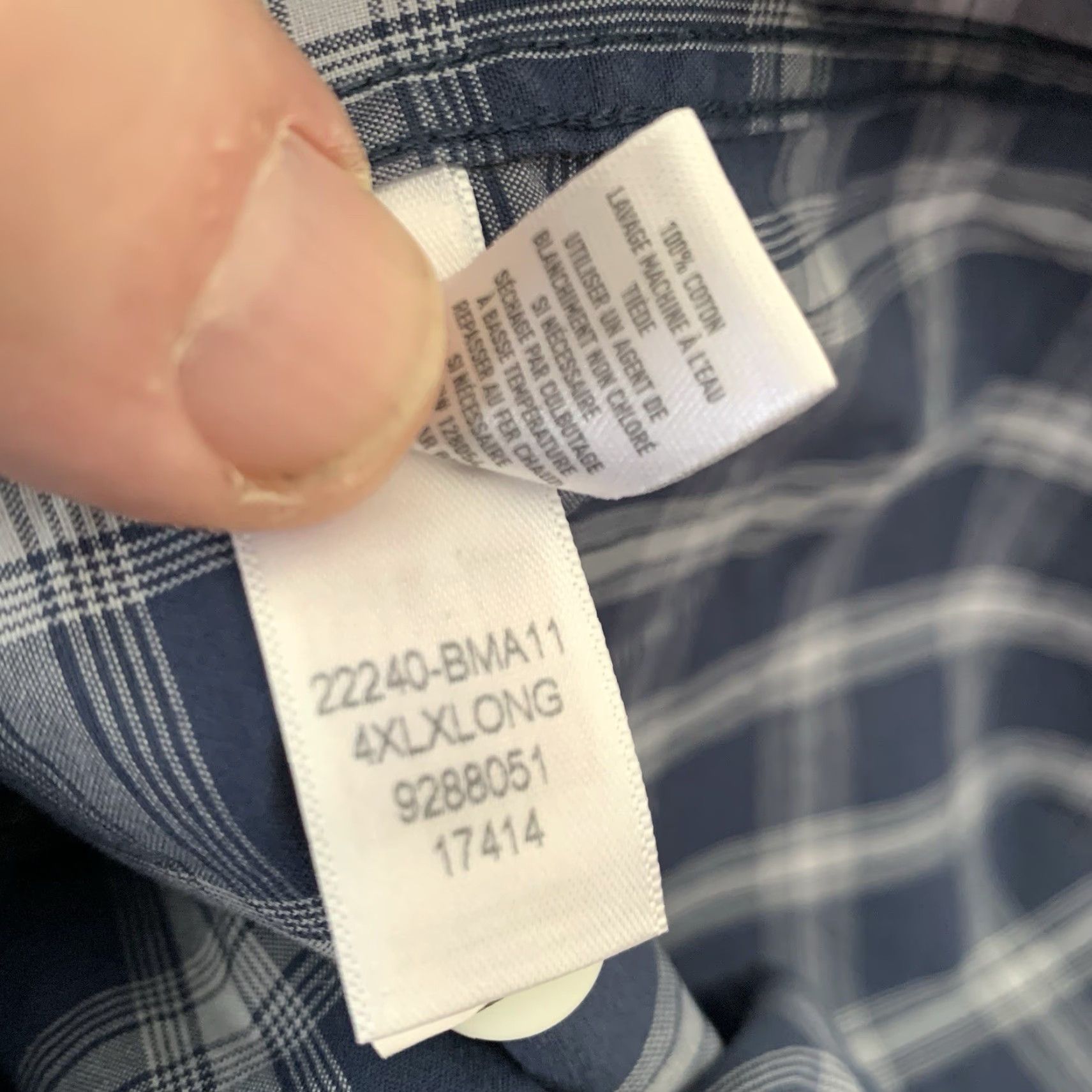 Bonobos Bonobos Shirt Mens 4XL Long Sleeve Button-Down Lightweight Cotton Plaid Blue Casual 4X Big & Tall Mens Size US XXL / EU 58 / 5 - 6 Thumbnail