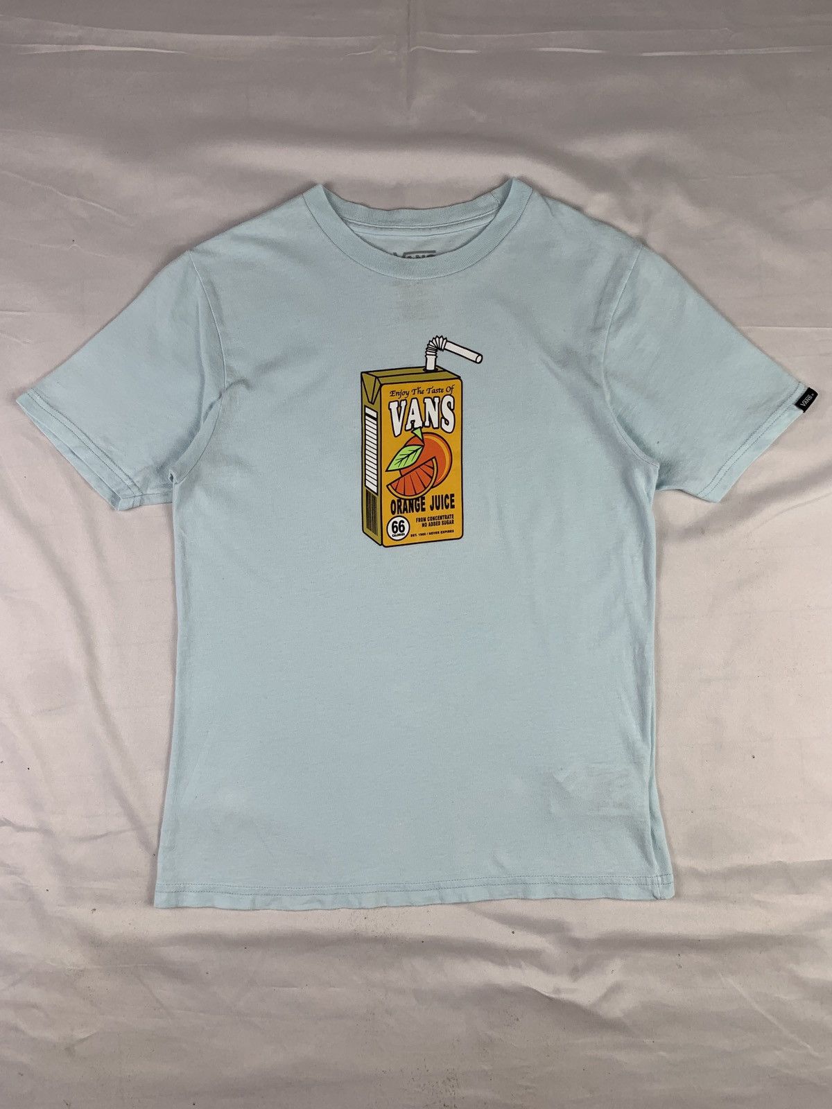 Vans Vans Skateboarding Baby Blue Orange Juice Cute Graphic Tee Size S / US 4 / IT 40 - 1 Thumbnail