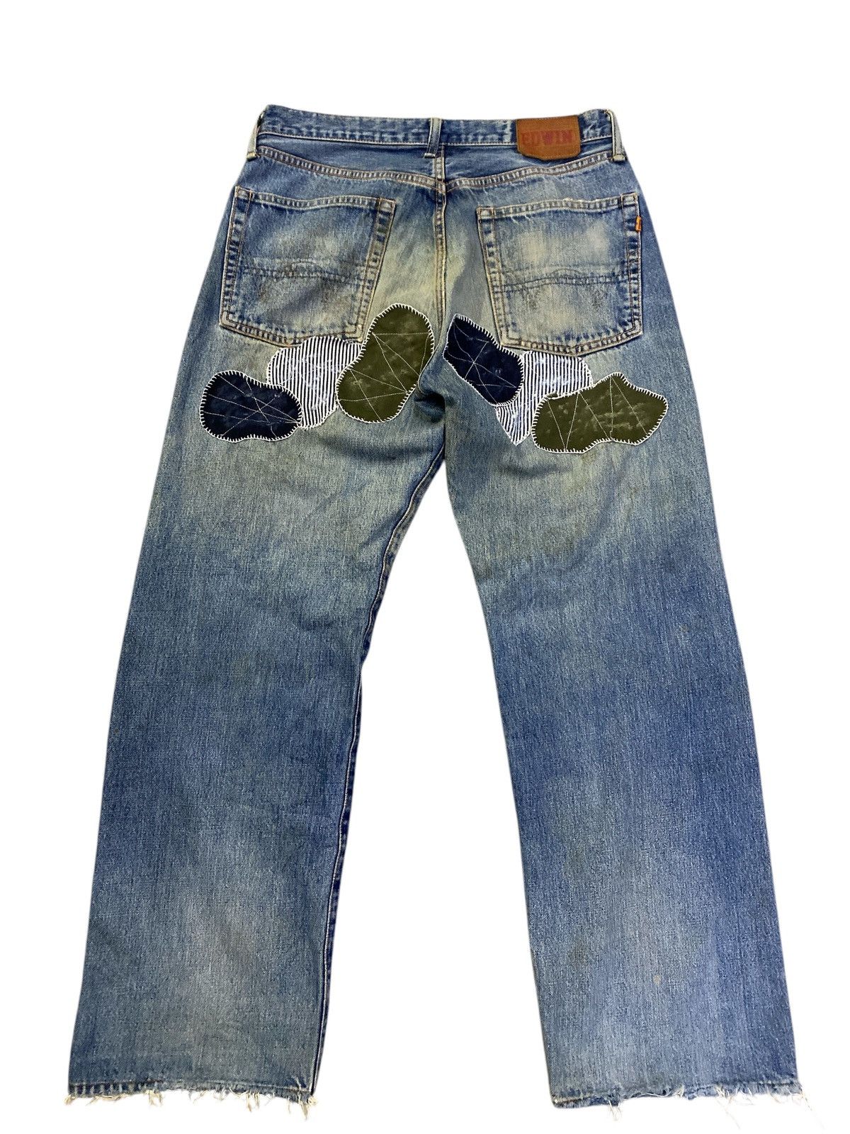 Edwin × Vintage Vintage Edwin 505x Patchwork Denim Selvedge Size US 32 / EU 48 - 14 Thumbnail