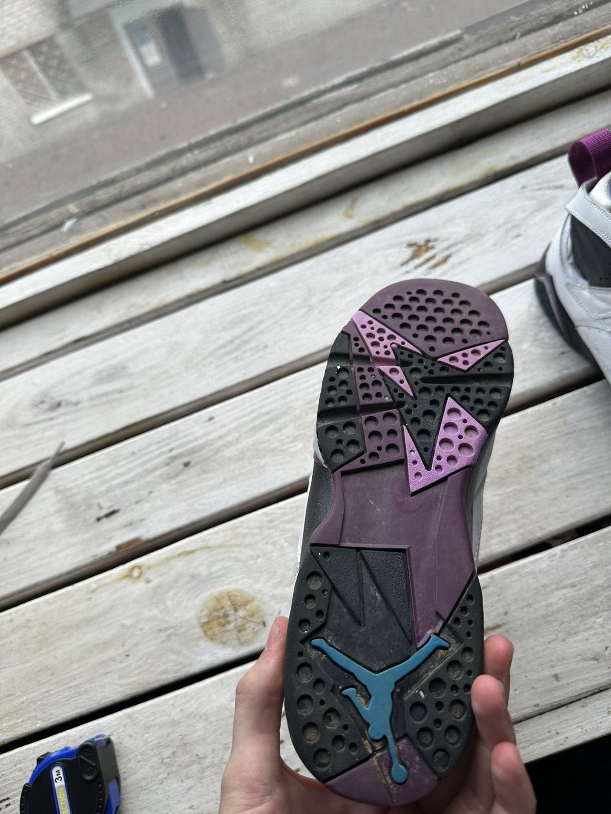 Nike 🚨NIKE AIR JORDAN 7 WHITE PURPLE WITH LOGO SHOES Size US 7 / EU 40 - 6 Thumbnail