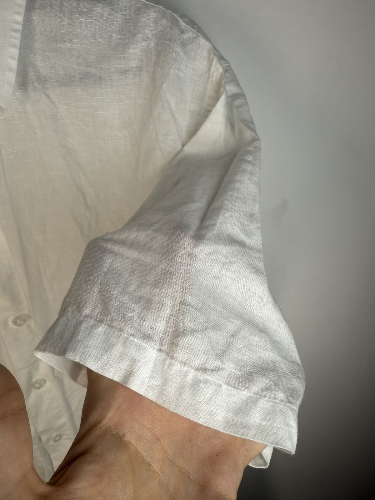 Yves Saint Laurent Linen YSL Shirt White Summer Size US L / EU 52-54 / 3 - 12 Thumbnail