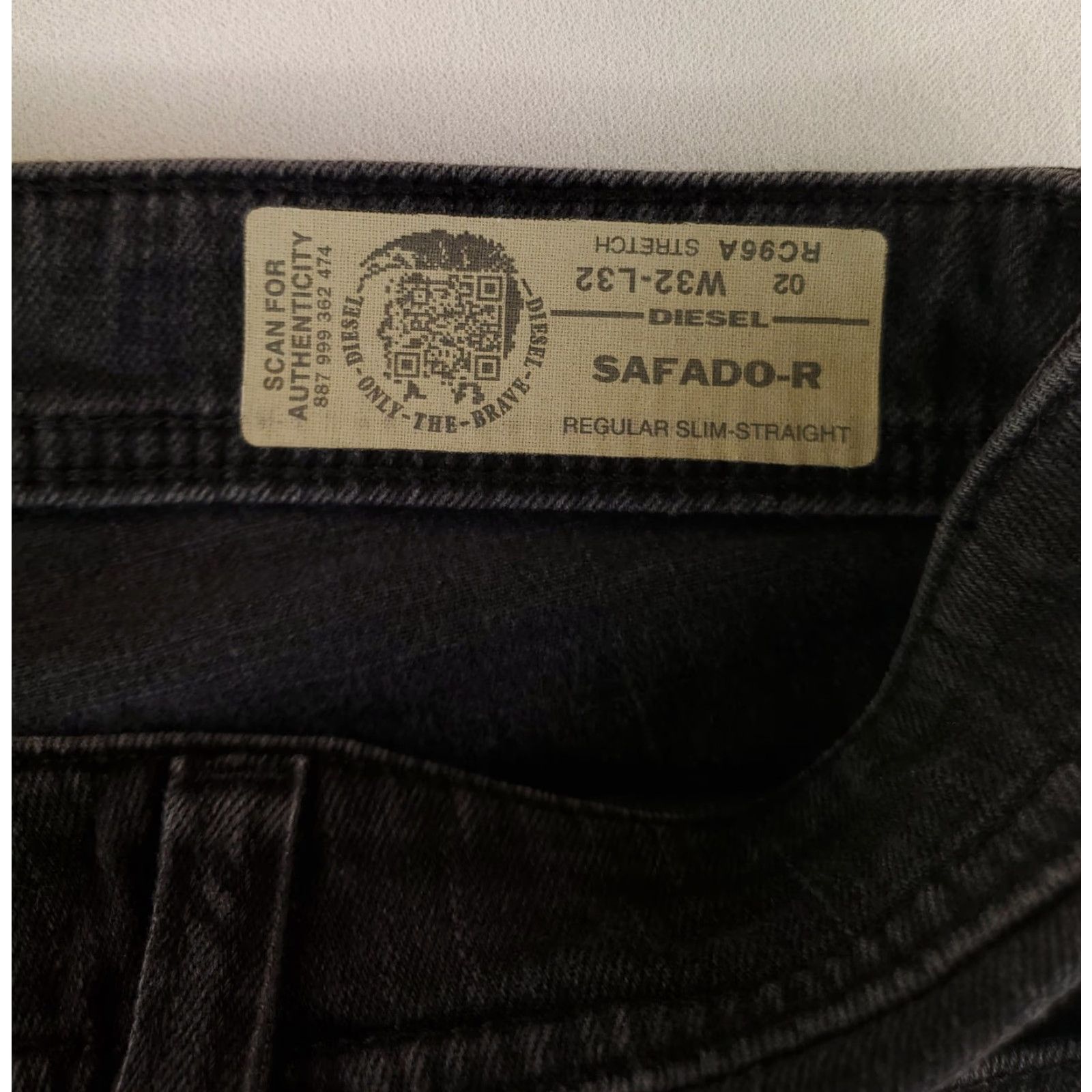 Diesel Diesel Safado-R Black Jeans Mens 35x32 32x32 Straight Diesel 35 Black Mens Size US 35 - 2 Thumbnail